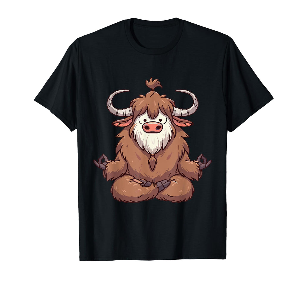 Meditation Yak Yoga Pose Relaxing Animal T-Shirt - Minimalist Print Unisex - T-Shirt, Sweatshirt, Hoodie