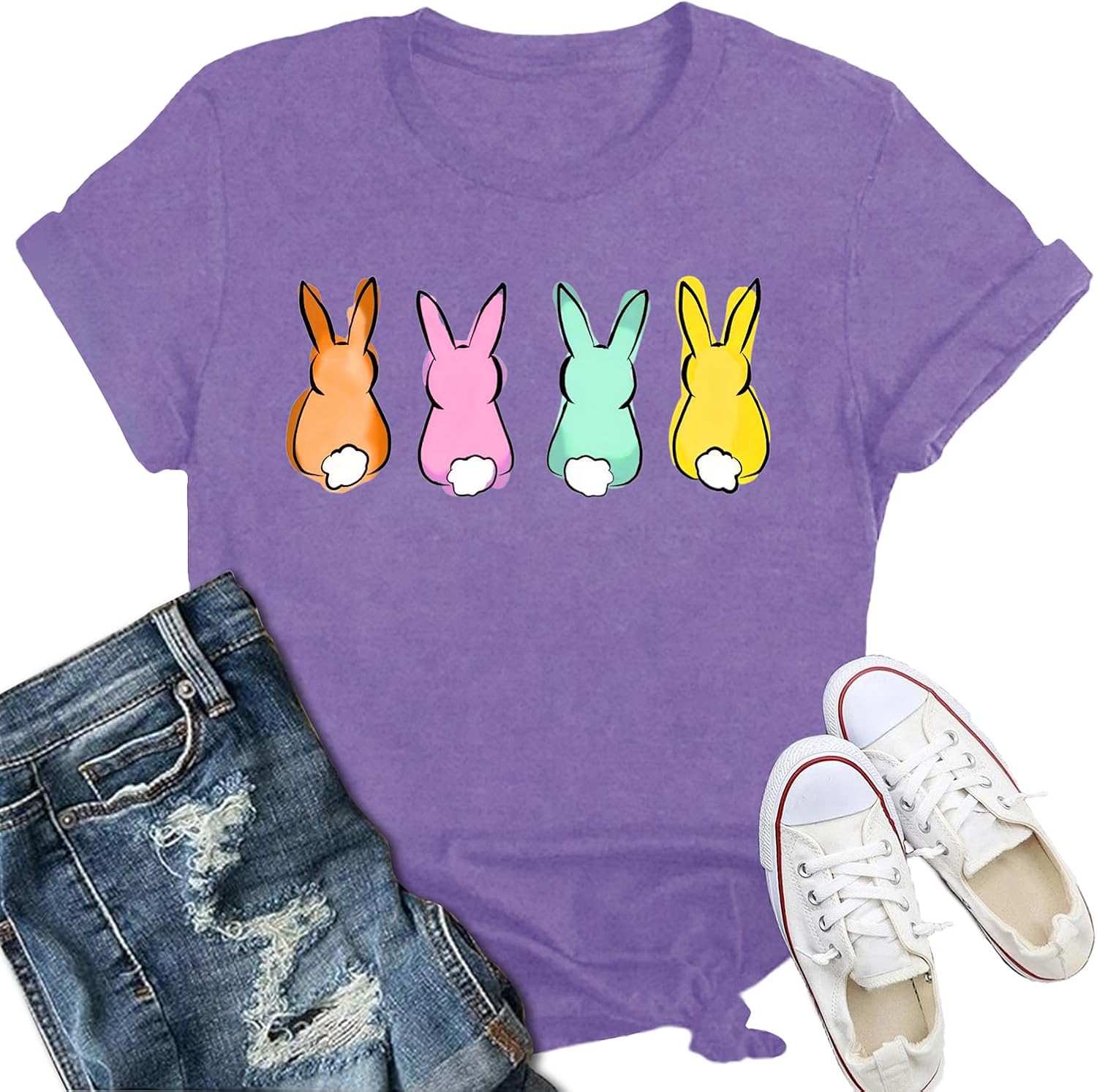 Easter Bunny Shirts for Women Happy Easter T-Shirt Cute Leopard Rabbit Face Tshirt Unisex T-shirt, Sweatshirt, Hoodie, Long Sleeve Tee - T-Shirt, Sweatshirt, Hoodie