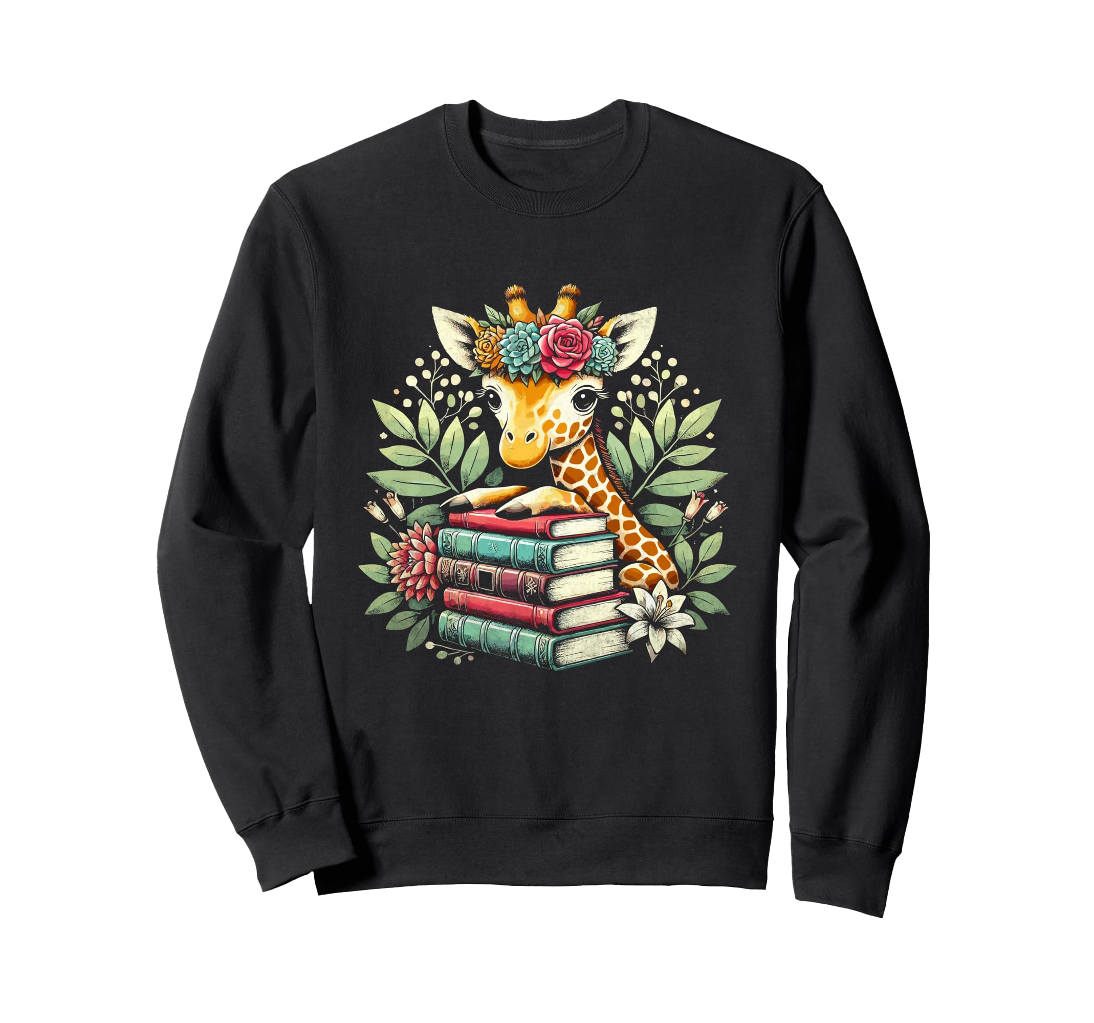 Giraffe Books Bookworm Library Sweatshirt - Novelty Apparel for Adults - T-Shirt, Sweatshirt, Hoodie