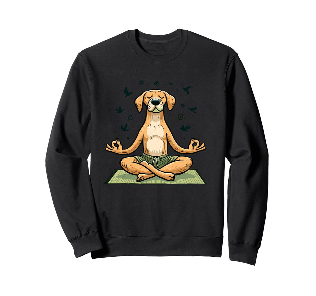 Meditation Dog Yoga Pose Relaxing Animal Sweatshirt - Trendy Graphic Unisex - T-Shirt, Sweatshirt, Hoodie