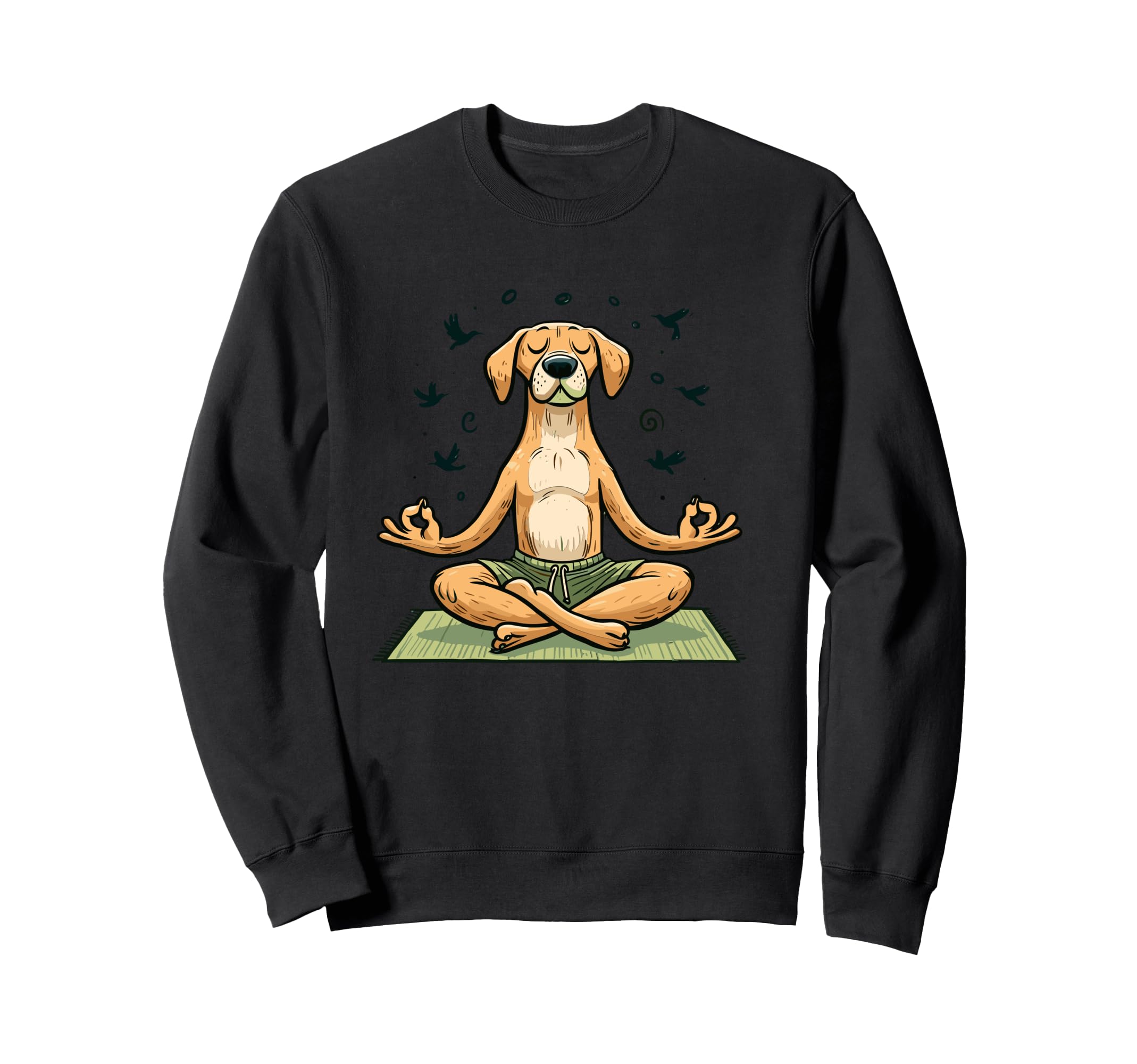 Meditation Dog Yoga Pose Relaxing Animal Sweatshirt - Trendy Graphic Unisex - T-Shirt, Sweatshirt, Hoodie