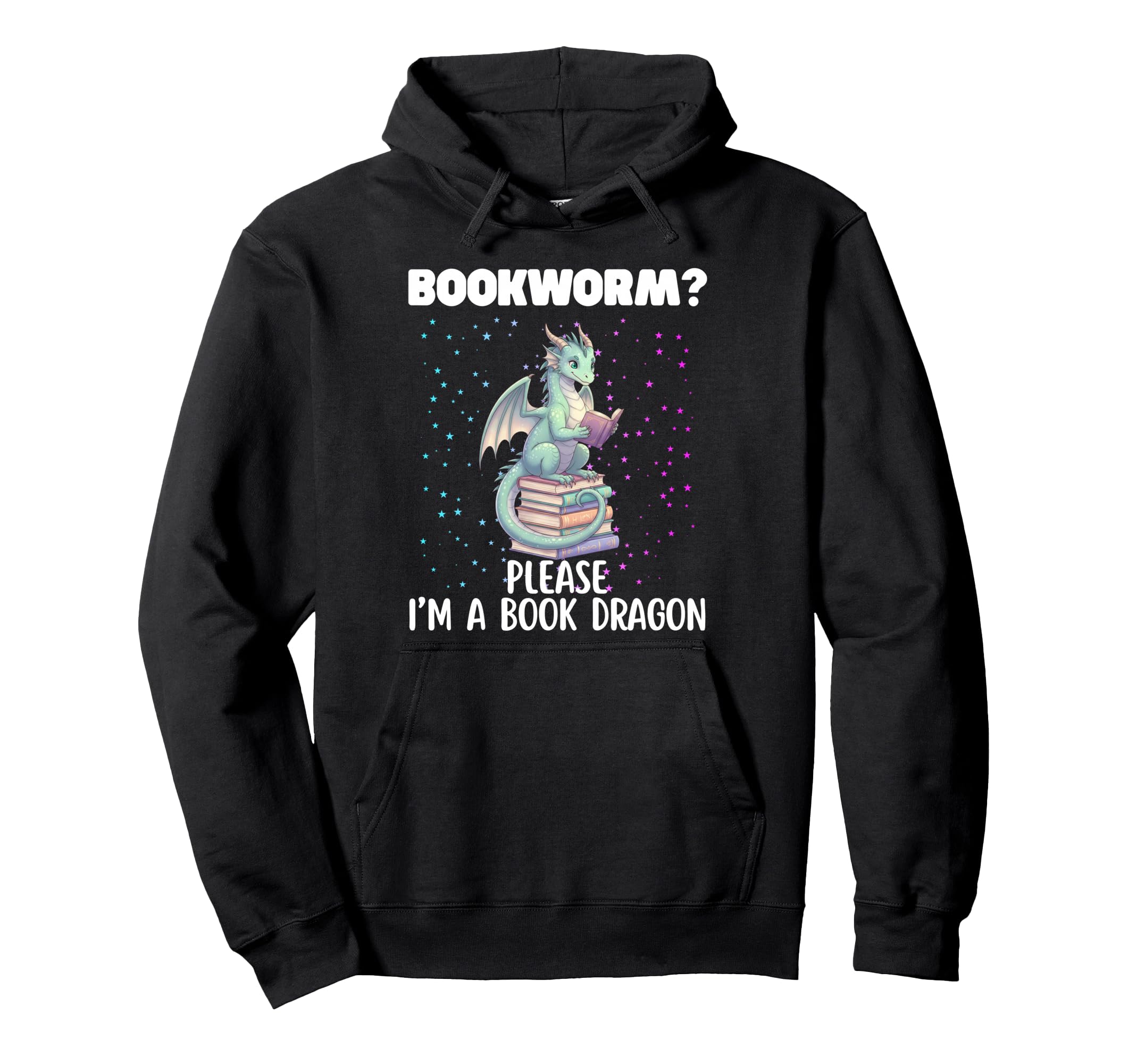 Funny Bookworm Dragon Reader Library Book Hoodie - Novelty Apparel Unisex - T-Shirt, Sweatshirt, Hoodie