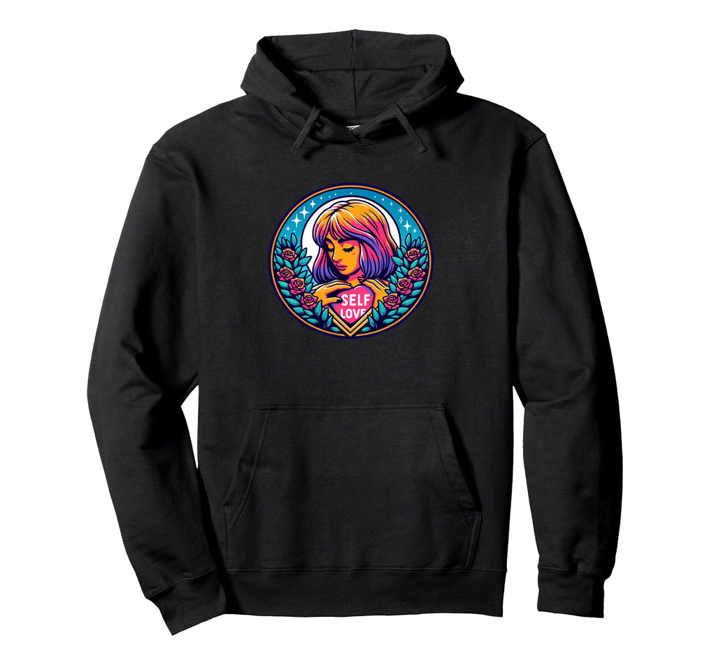 Self Love Illustration Promoting Hoodie - Aesthetic Graphic for Adults - T-Shirt, Sweatshirt, Hoodie