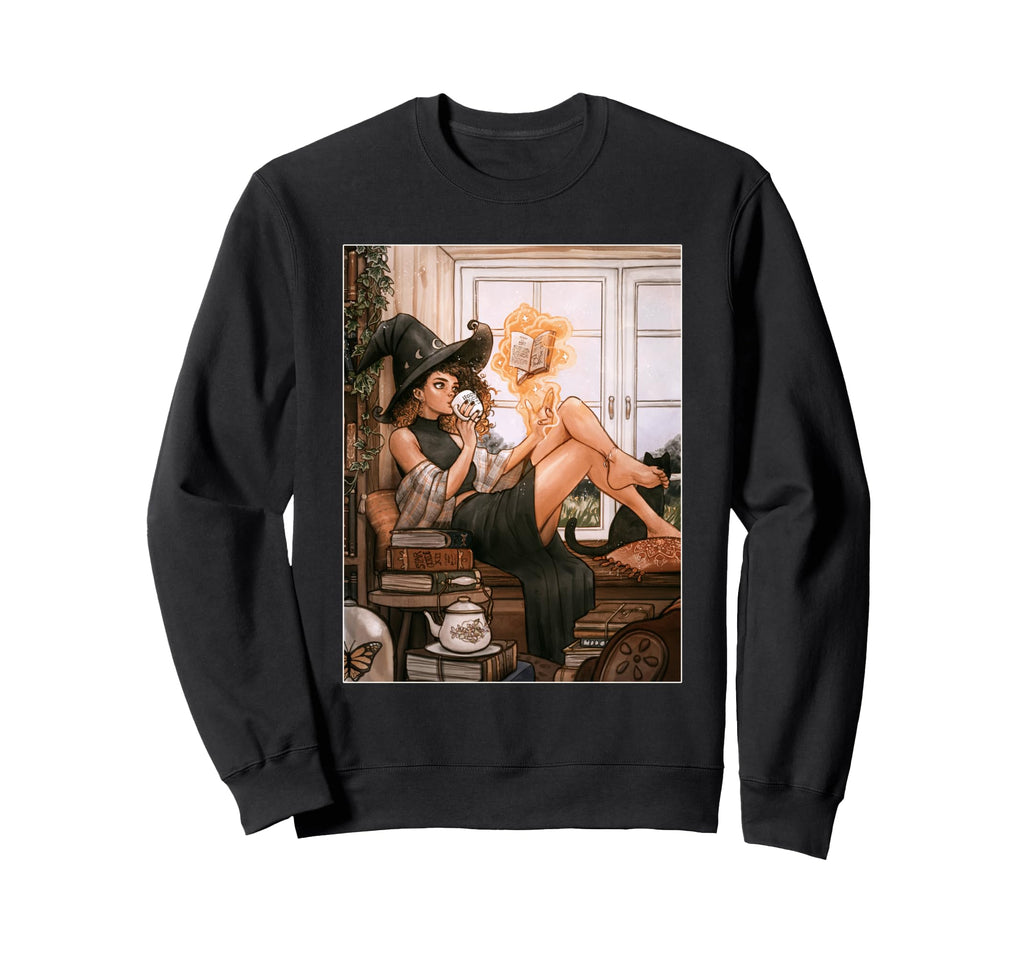 Warm Witch Reading Nook Cozy Magical Sweatshirt - Trendy Graphic Men Women - T-Shirt, Sweatshirt, Hoodie
