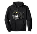 Cat Reading Book Nerd Kitty Bookworm Hoodie - Aesthetic Graphic Men Women - T-Shirt, Sweatshirt, Hoodie