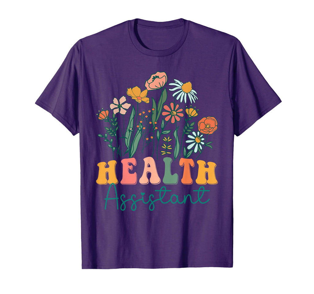 Groovy Wildflower Health Assistant Tees T-Shirt - Trendy Graphic Men Women - T-Shirt, Sweatshirt, Hoodie