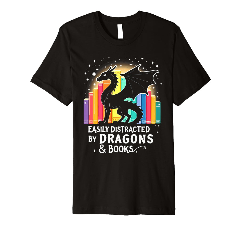 Reading Lover Easily Distracted T-Shirt - Casual Everyday Wear Unisex - T-Shirt, Sweatshirt, Hoodie