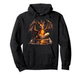 Dragon Reading Book Funny Hoodie - Trendy Graphic Unisex - T-Shirt, Sweatshirt, Hoodie