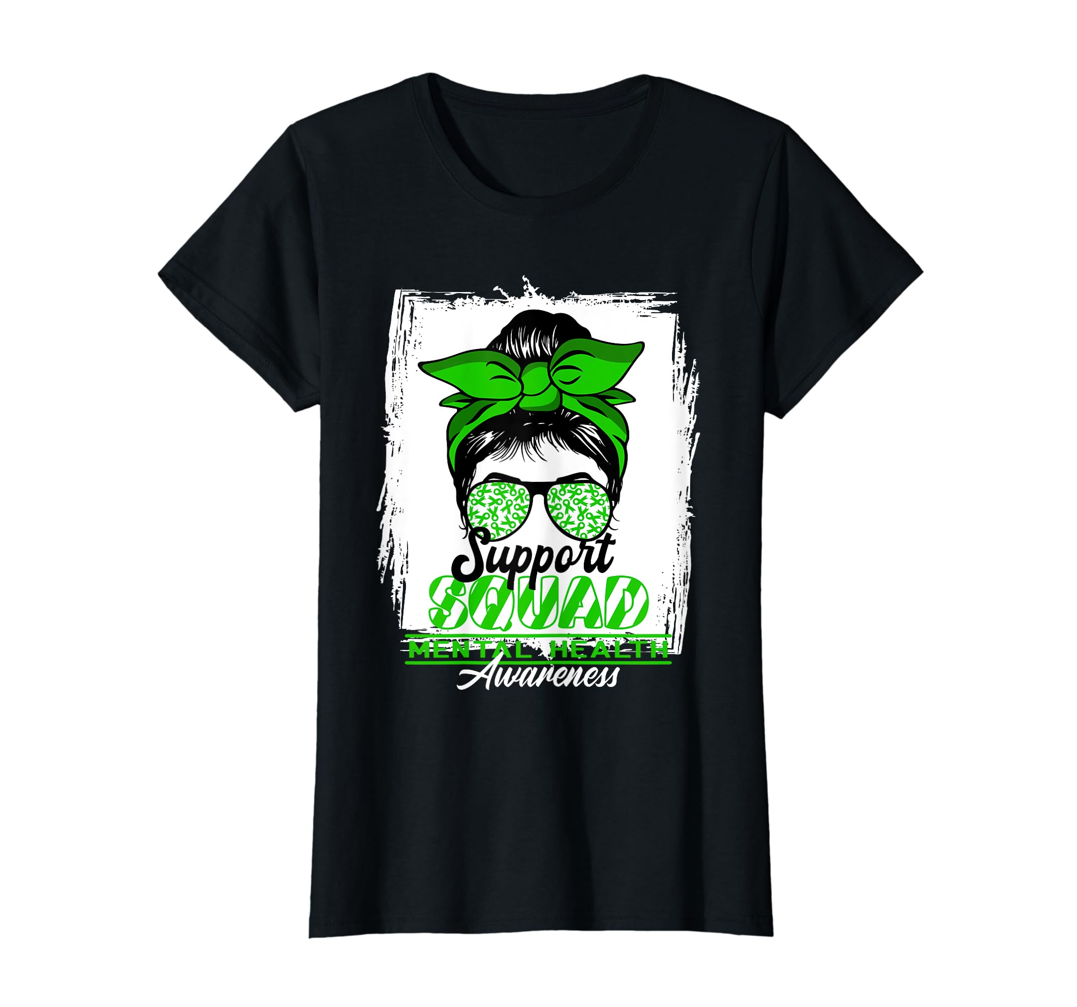 Womens Messy Bun Support Awareness T-Shirt - Unique Graphic for Adults - T-Shirt, Sweatshirt, Hoodie
