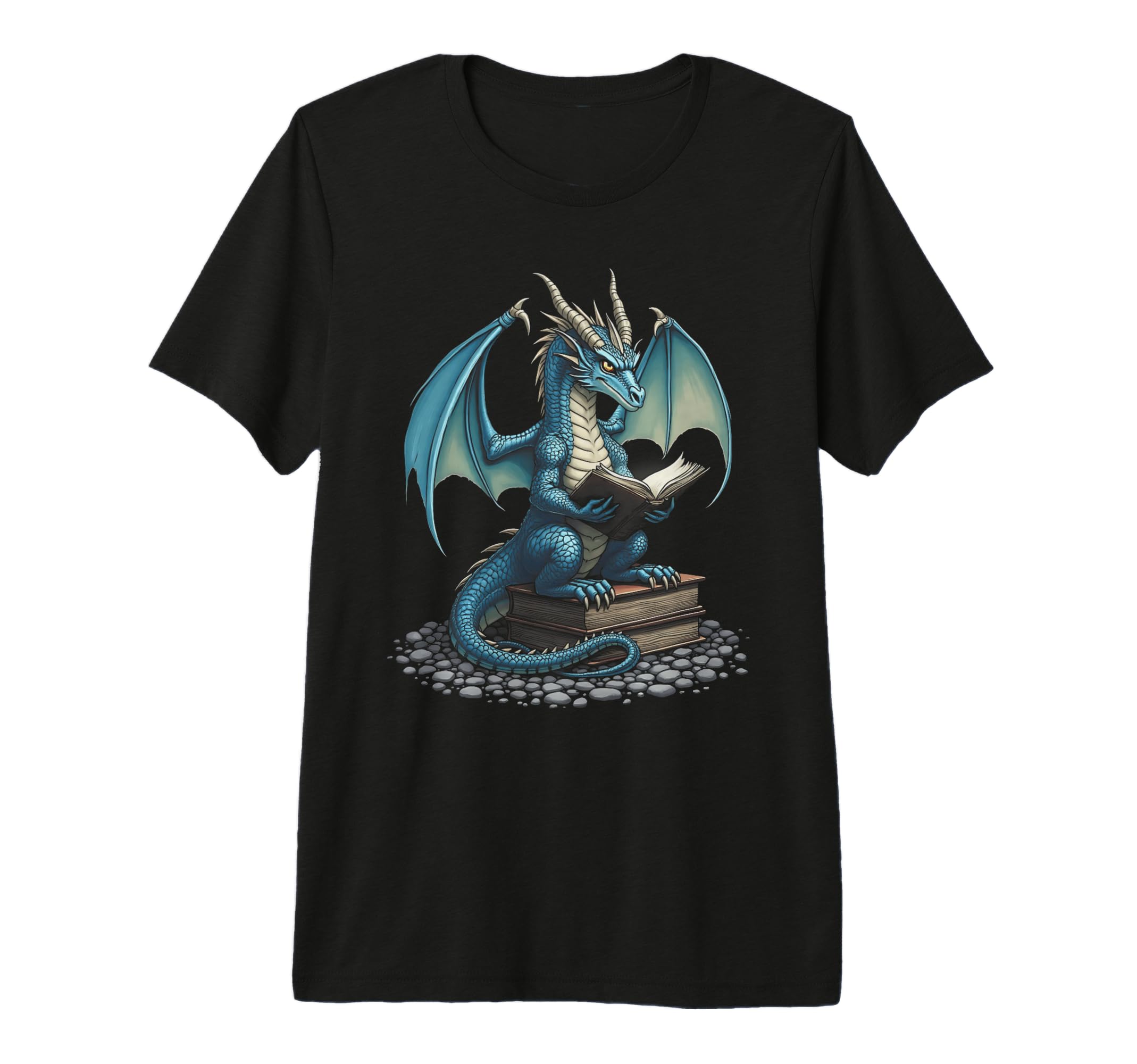 Fantasy Dragon Reading Magical Book T-Shirt - Streetwear Style for Adults - T-Shirt, Sweatshirt, Hoodie