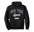 Ny New York Sports White Text Hoodie - Graphic Print for Adults - T-Shirt, Sweatshirt, Hoodie