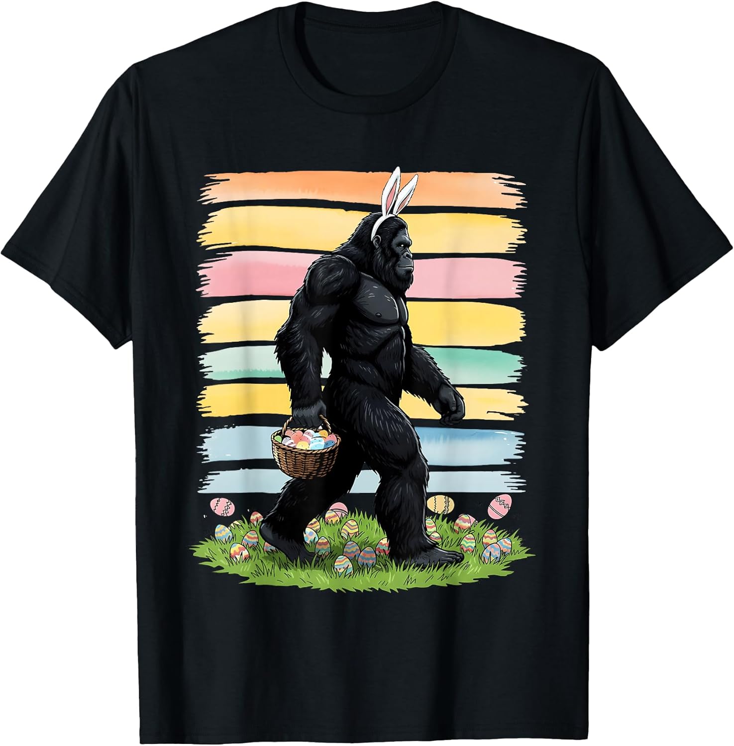 Happy Easter Day Bigfoot Funny Bunny Gat Mea Unisex T-shirt, Sweatshirt, Hoodie, Long Sleeve Tee - T-Shirt, Sweatshirt, Hoodie