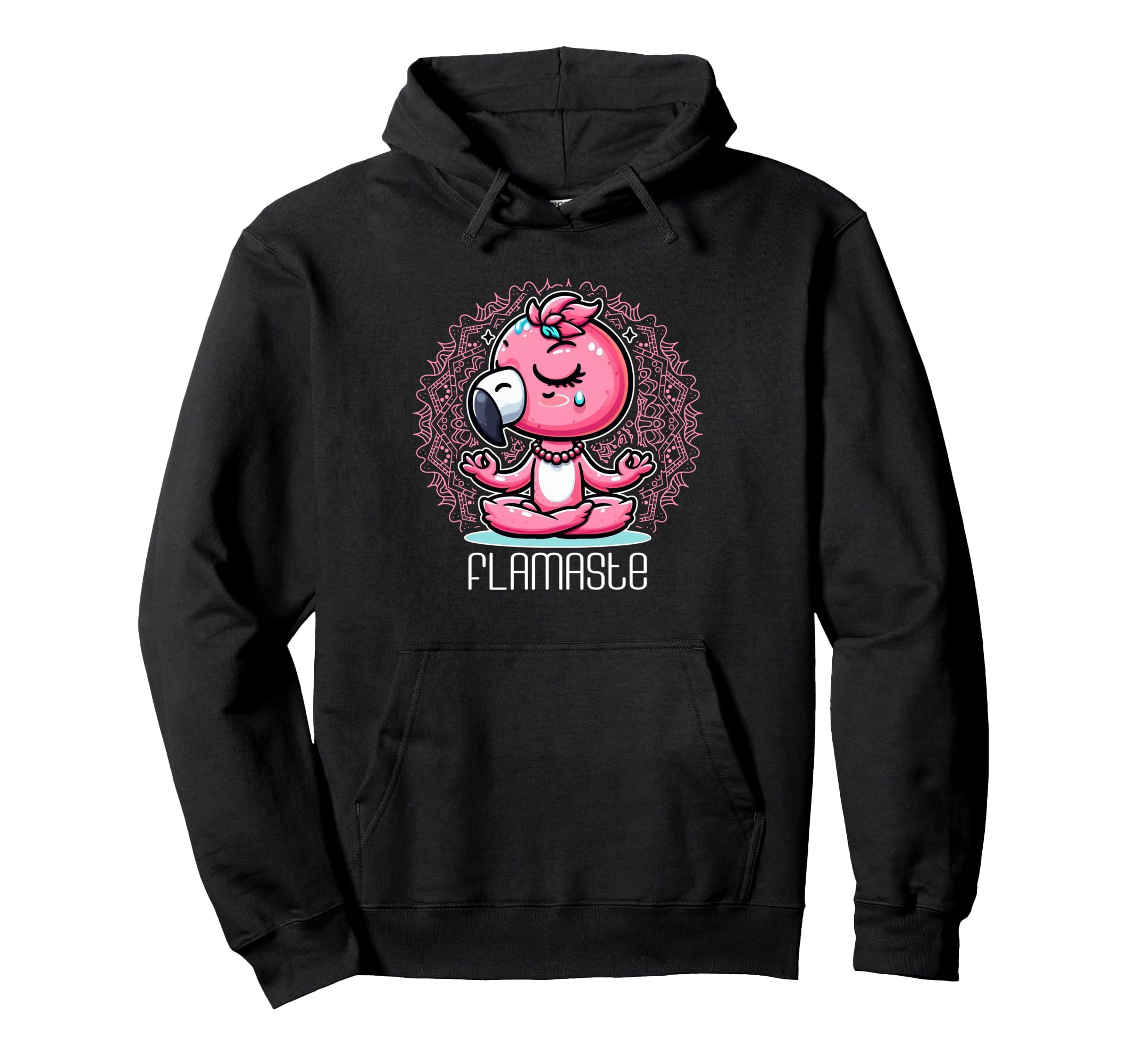 Flamaste Funny Flamingo Yoga Hoodie - Custom Art Print Men Women - T-Shirt, Sweatshirt, Hoodie