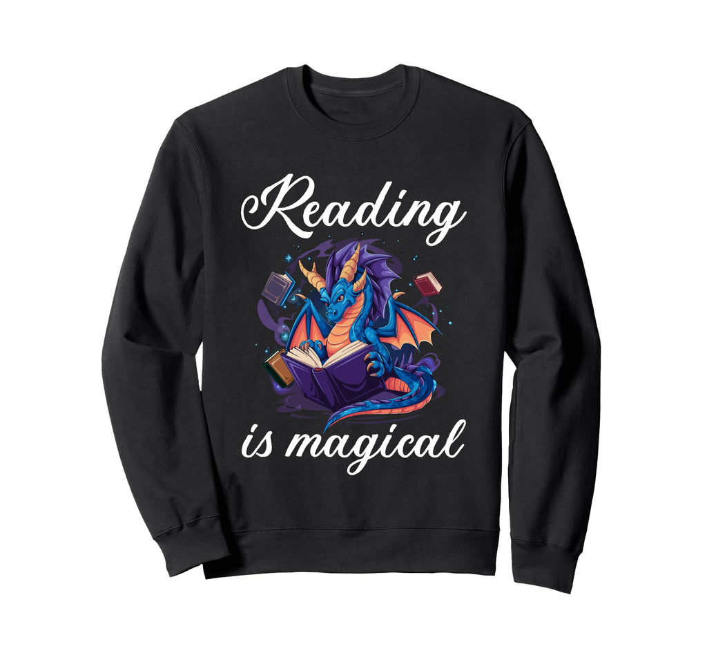 Reading Dragon Shirts Magical Book Lover T-Shirt - Streetwear Style Unisex - T-Shirt, Sweatshirt, Hoodie