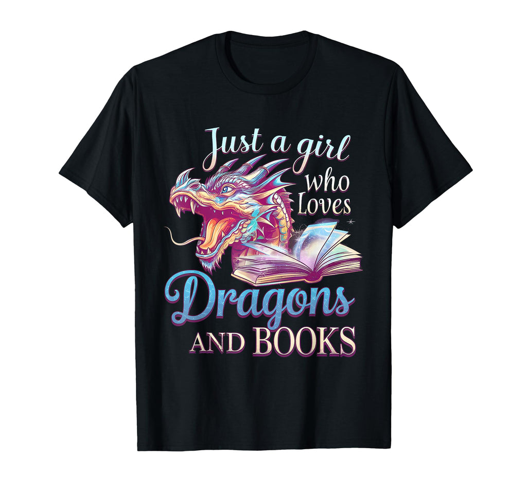 Just Who Loves Dragons And Books T-Shirt - Aesthetic Graphic Men Women - T-Shirt, Sweatshirt, Hoodie