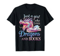 Just Who Loves Dragons And Books T-Shirt - Aesthetic Graphic Men Women - T-Shirt, Sweatshirt, Hoodie