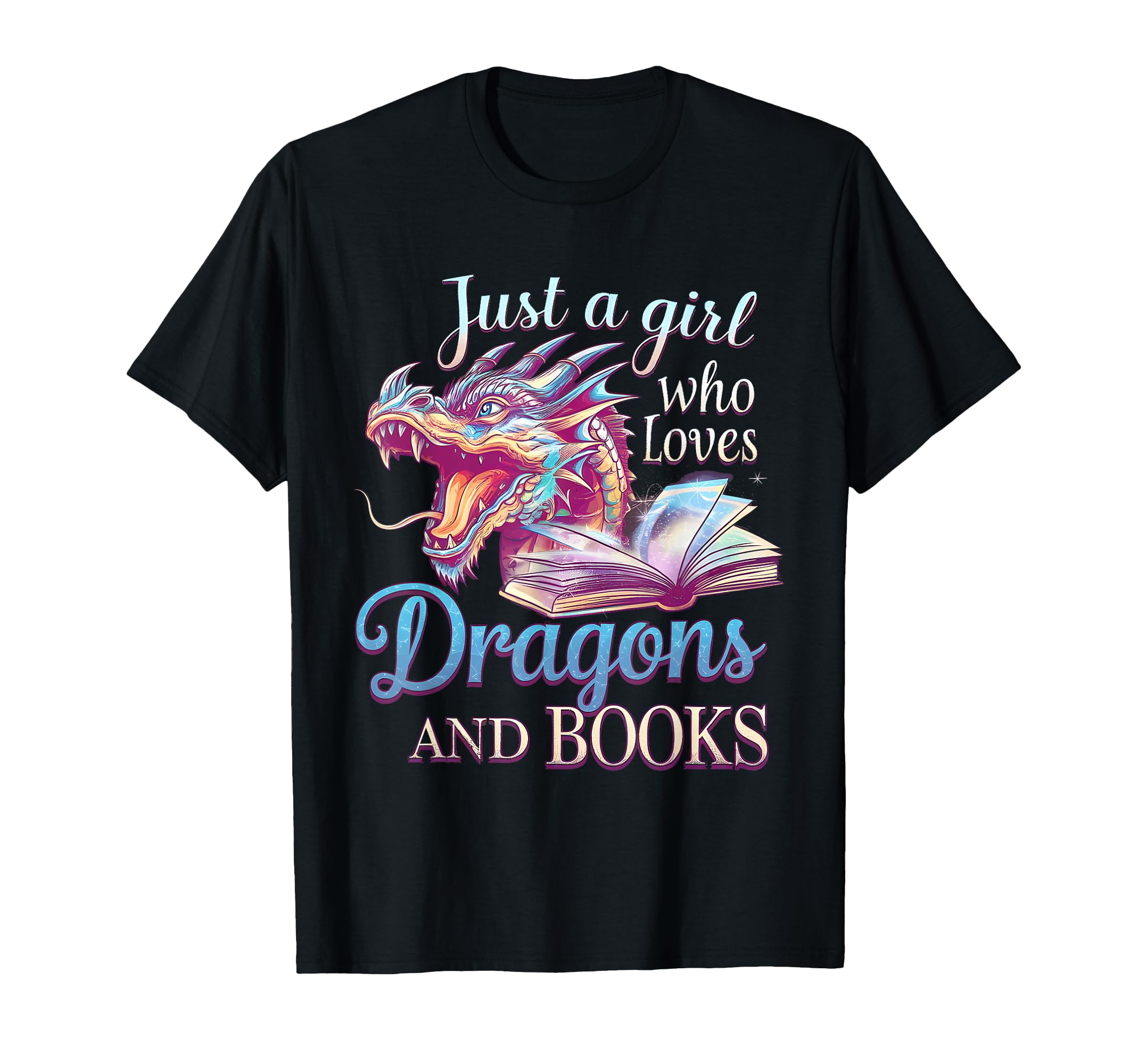 Just Who Loves Dragons And Books T-Shirt - Aesthetic Graphic Men Women - T-Shirt, Sweatshirt, Hoodie