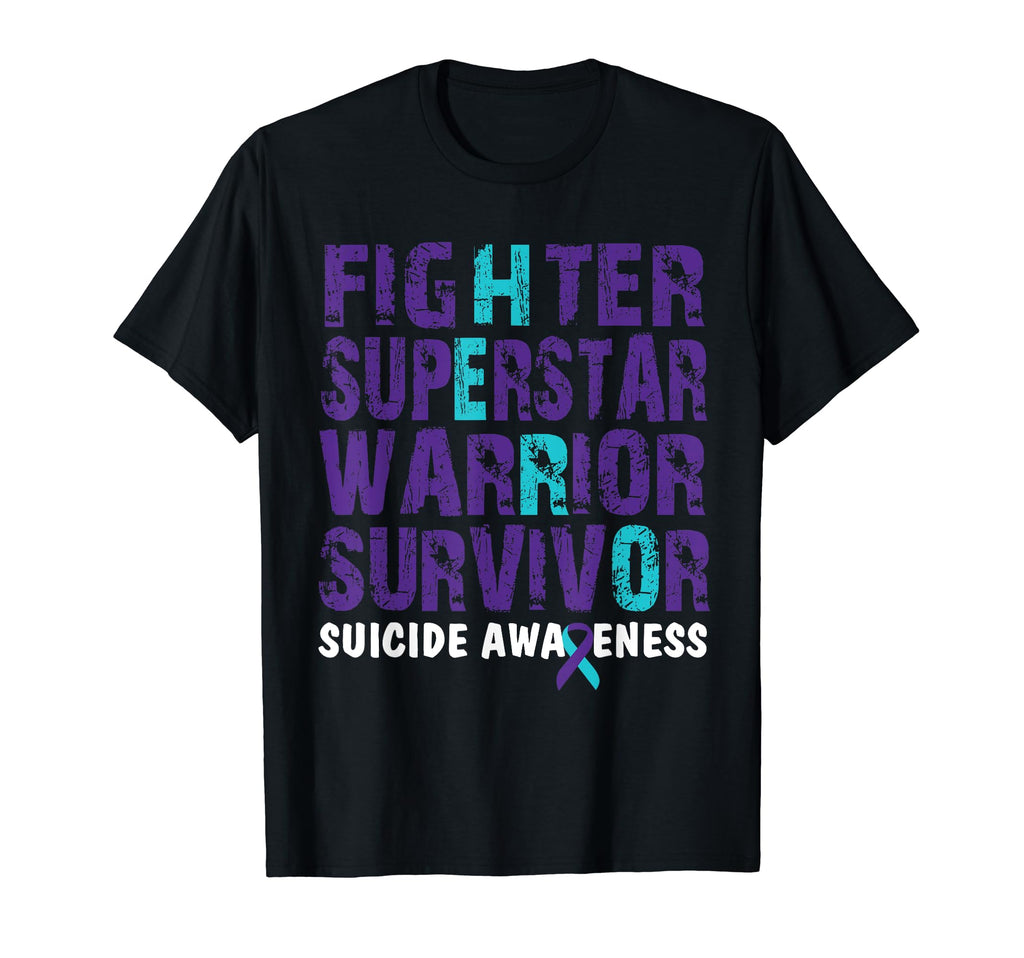 Fighter Survivor Suicide Awareness T-Shirt - Minimalist Print for Adults - T-Shirt, Sweatshirt, Hoodie