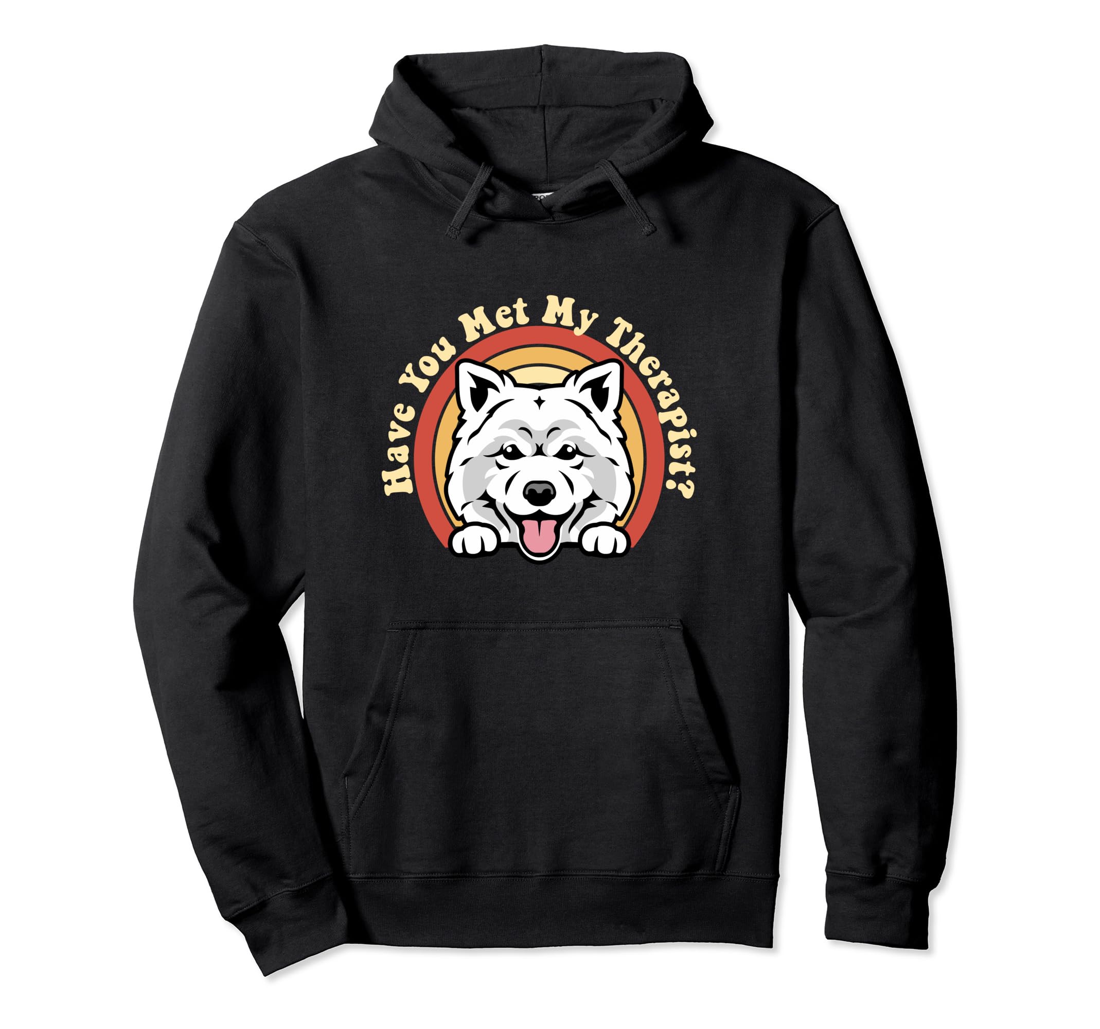 Emotional Support Therapy Dog Samoyed Hoodie - Minimalist Print for Adults - T-Shirt, Sweatshirt, Hoodie