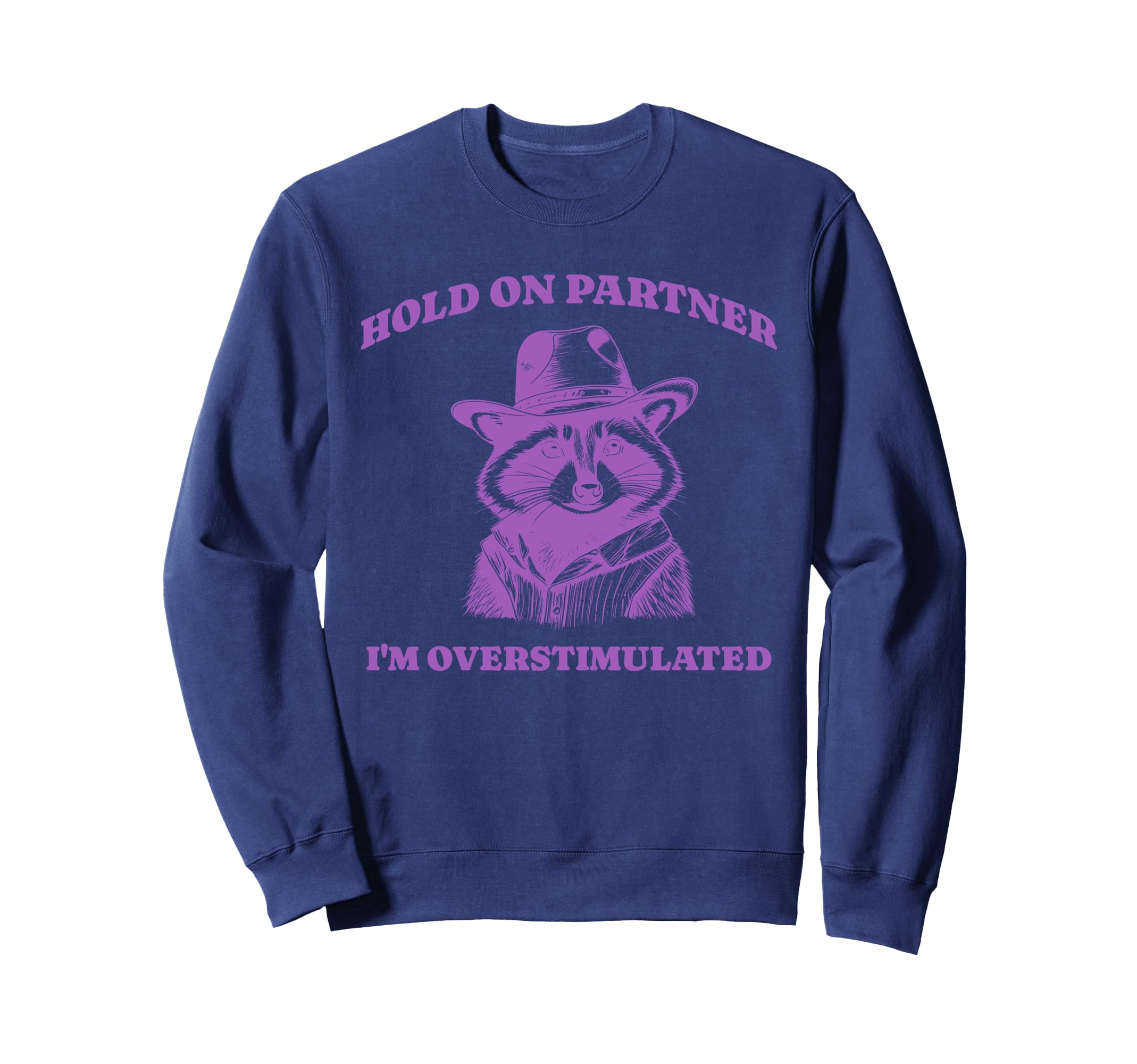 Funny Raccoon Meme Hold Partner Sweatshirt - Novelty Apparel for Adults - T-Shirt, Sweatshirt, Hoodie