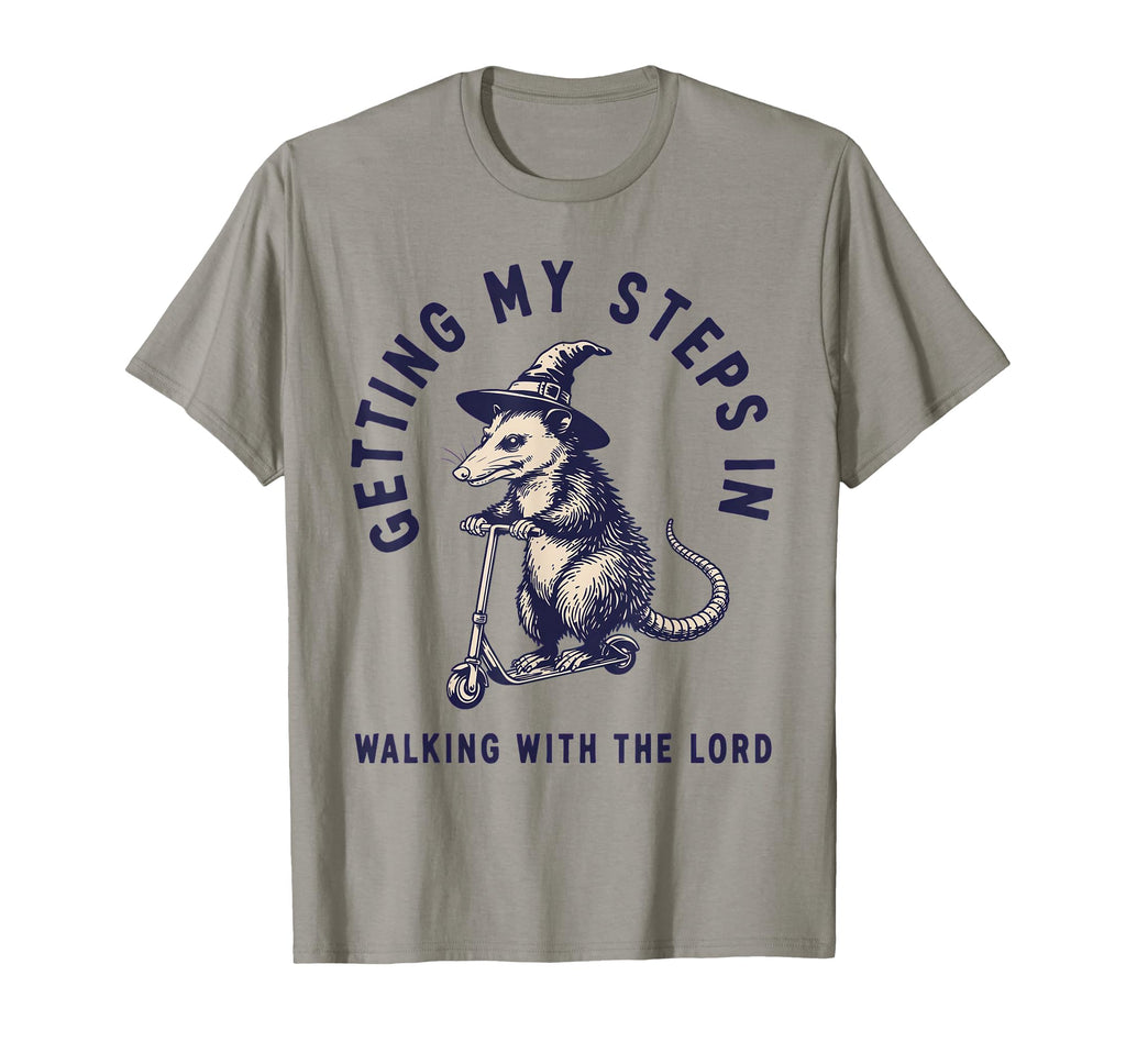 Getting My Steps Walking Lord Opossum T-Shirt - Trendy Graphic Unisex - T-Shirt, Sweatshirt, Hoodie