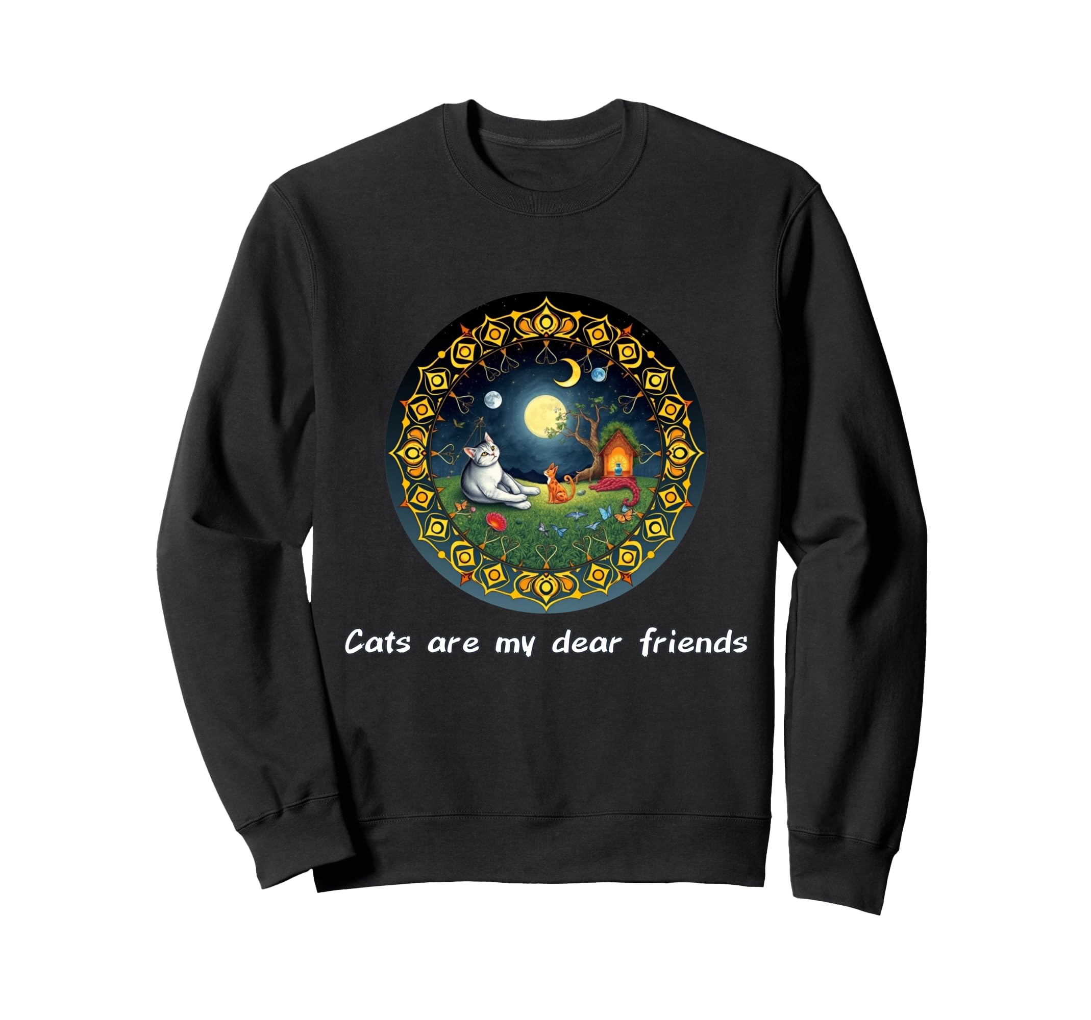 Cats Are My Best Friends Sacred Sweatshirt - Minimalist Print Unisex - T-Shirt, Sweatshirt, Hoodie