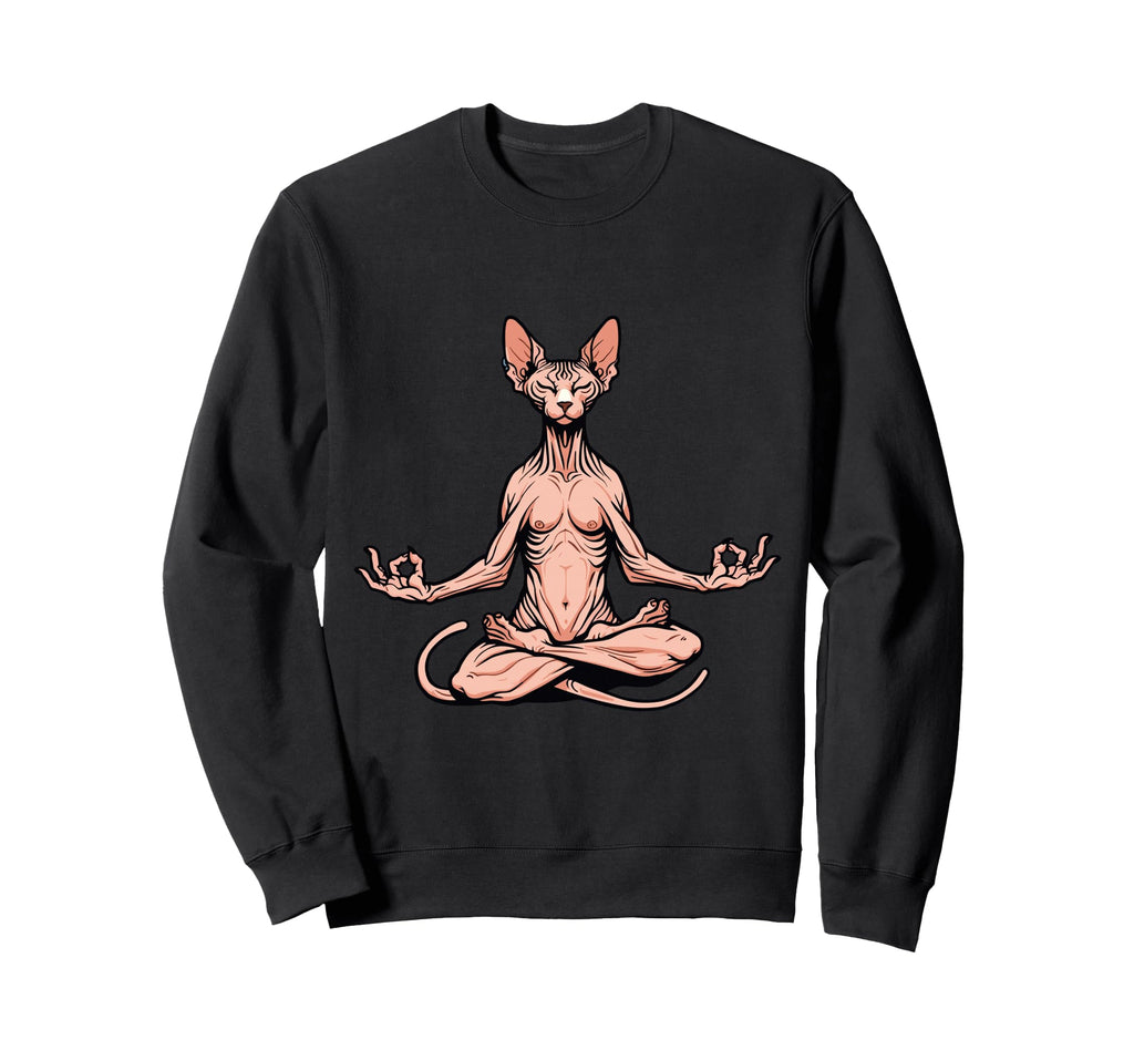 Meditation Sphynx Yoga Pose Sweatshirt - Trendy Graphic for Adults - T-Shirt, Sweatshirt, Hoodie