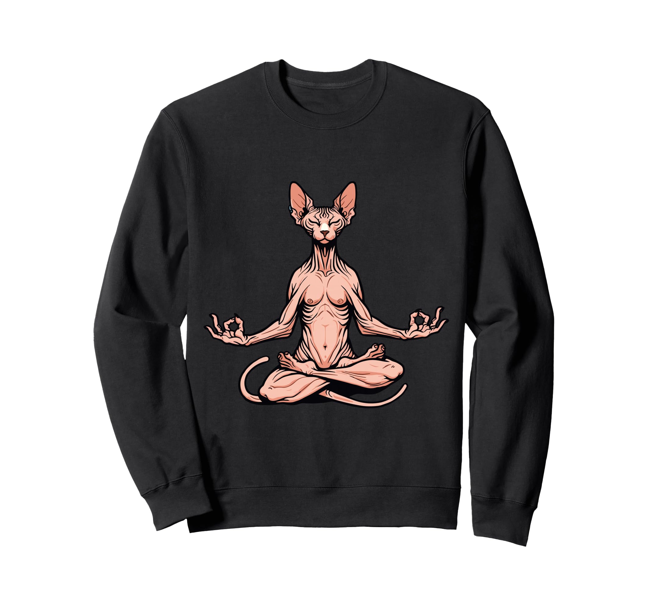 Meditation Sphynx Yoga Pose Sweatshirt - Trendy Graphic for Adults - T-Shirt, Sweatshirt, Hoodie