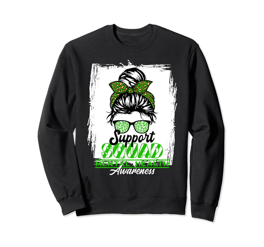 Messy Bun Support Awareness Squad I Sweatshirt - Custom Art Print Unisex - T-Shirt, Sweatshirt, Hoodie