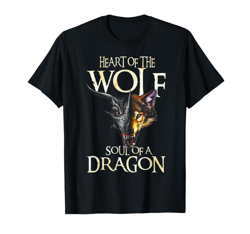 Heart Wolf Soul Dragon Dragon Lovers Gift T-Shirt - Trendy Graphic Unisex - T-Shirt, Sweatshirt, Hoodie