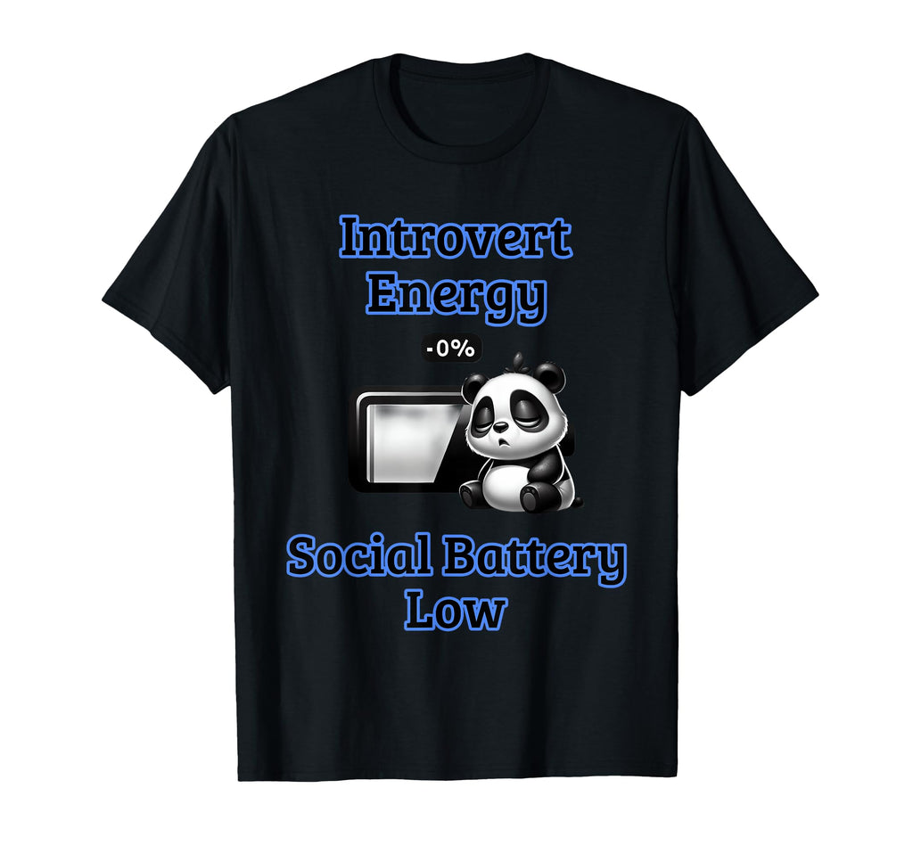 Introvert Energy Funny Social Battery T-Shirt - Minimalist Print Men Women - T-Shirt, Sweatshirt, Hoodie