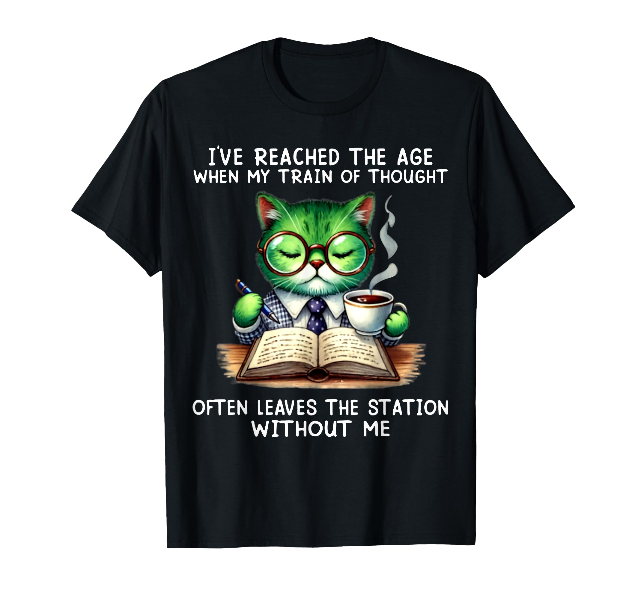 Cat Loving Coffee Drinking Book Reading T-Shirt - Streetwear Style Unisex - T-Shirt, Sweatshirt, Hoodie