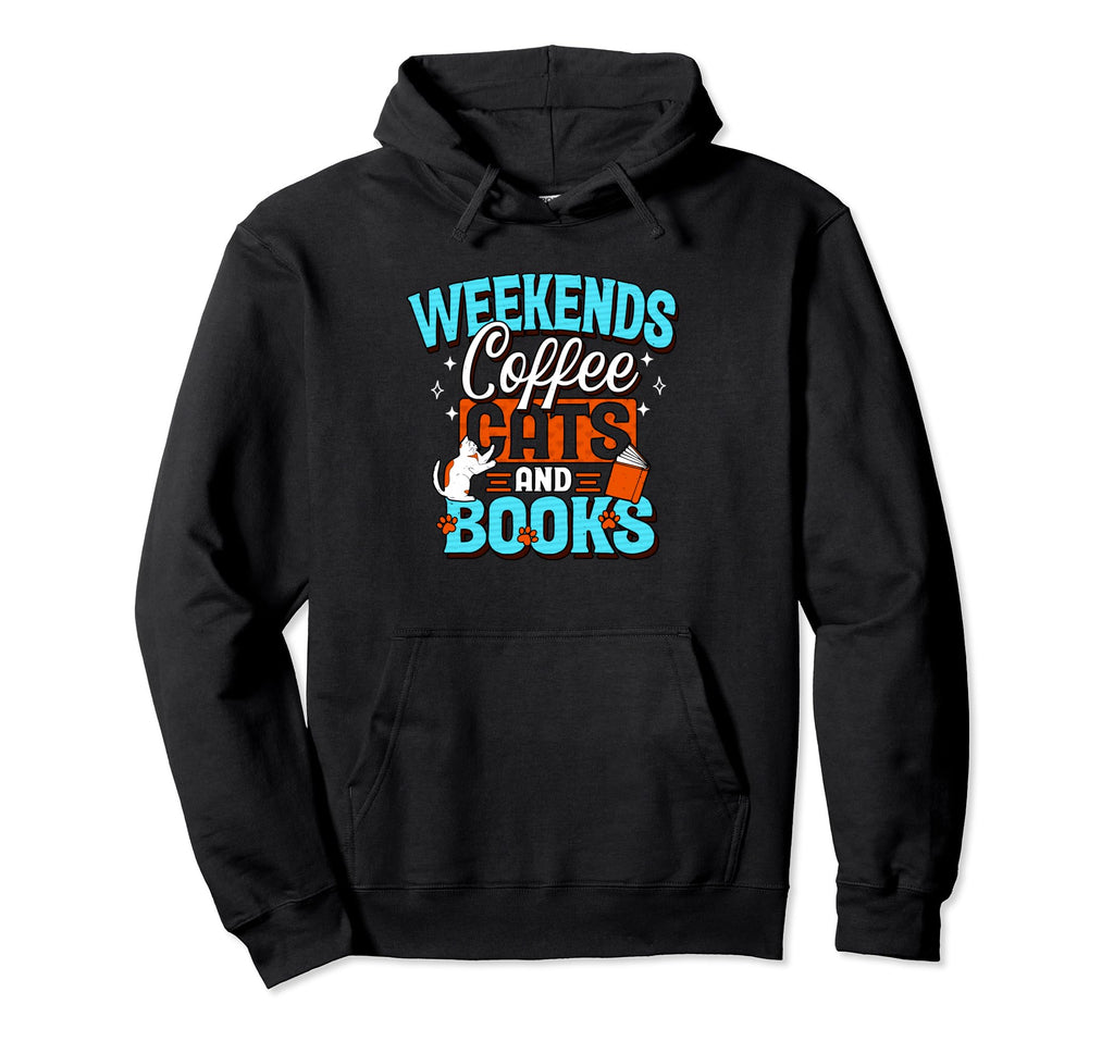 Coffee Cats And Books Lover Bookworm Hoodie - Streetwear Style Men Women - T-Shirt, Sweatshirt, Hoodie