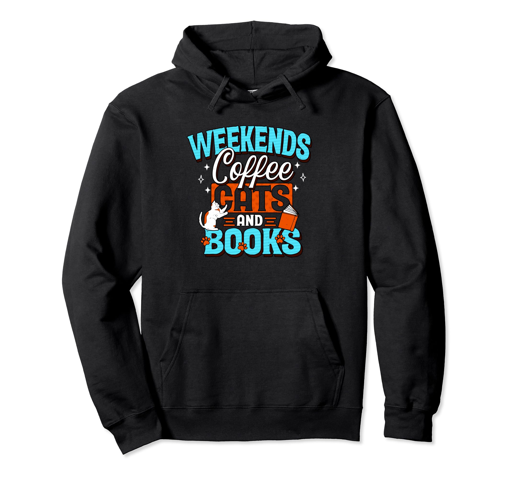 Coffee Cats And Books Lover Bookworm Hoodie - Streetwear Style Men Women - T-Shirt, Sweatshirt, Hoodie