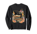 Books And Black Cat Book Reader Book Sweatshirt - Trendy Graphic Men Women - T-Shirt, Sweatshirt, Hoodie