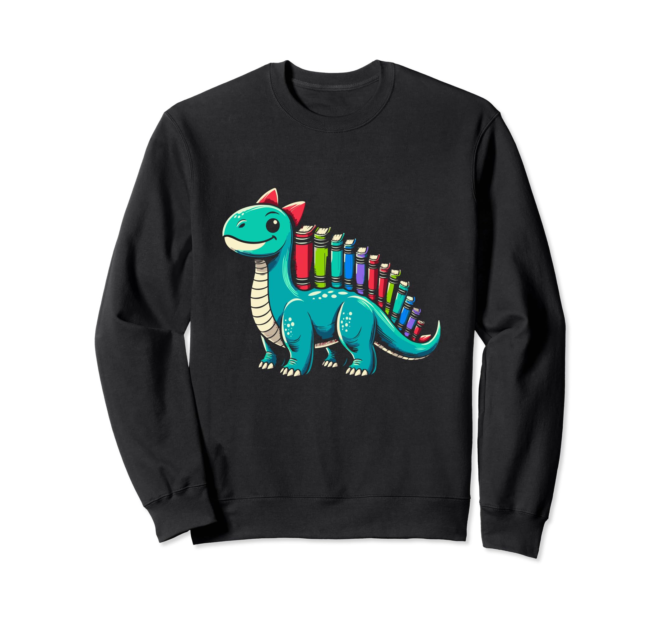 Dinosaur Book Books Reading Bookworm Sweatshirt - Unique Graphic Men Women - T-Shirt, Sweatshirt, Hoodie