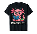 Readsolotl Quirky Axolotl Bibliophile T-Shirt - Minimalist Print Unisex - T-Shirt, Sweatshirt, Hoodie