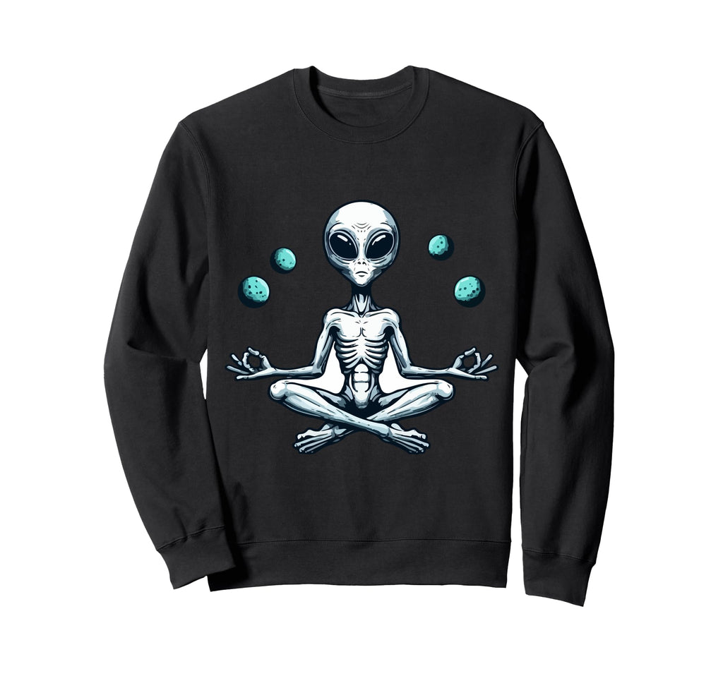 Meditation Alien Yoga Pose Sweatshirt - Novelty Apparel for Adults - T-Shirt, Sweatshirt, Hoodie