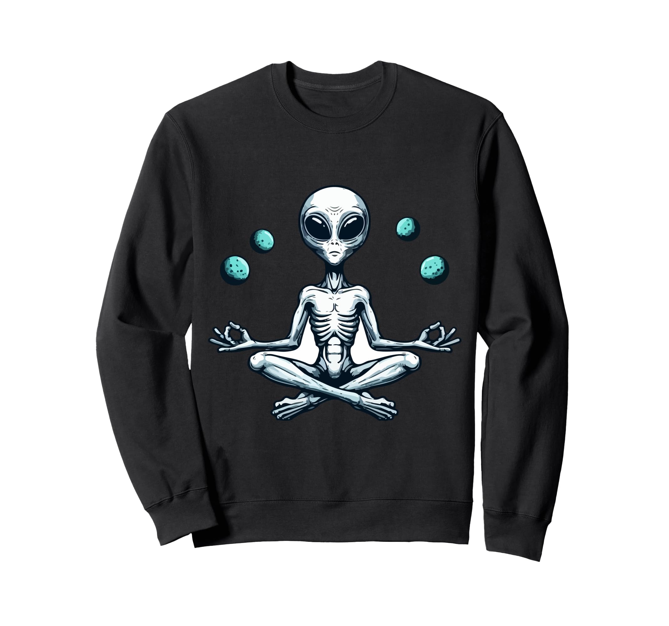 Meditation Alien Yoga Pose Sweatshirt - Novelty Apparel for Adults - T-Shirt, Sweatshirt, Hoodie