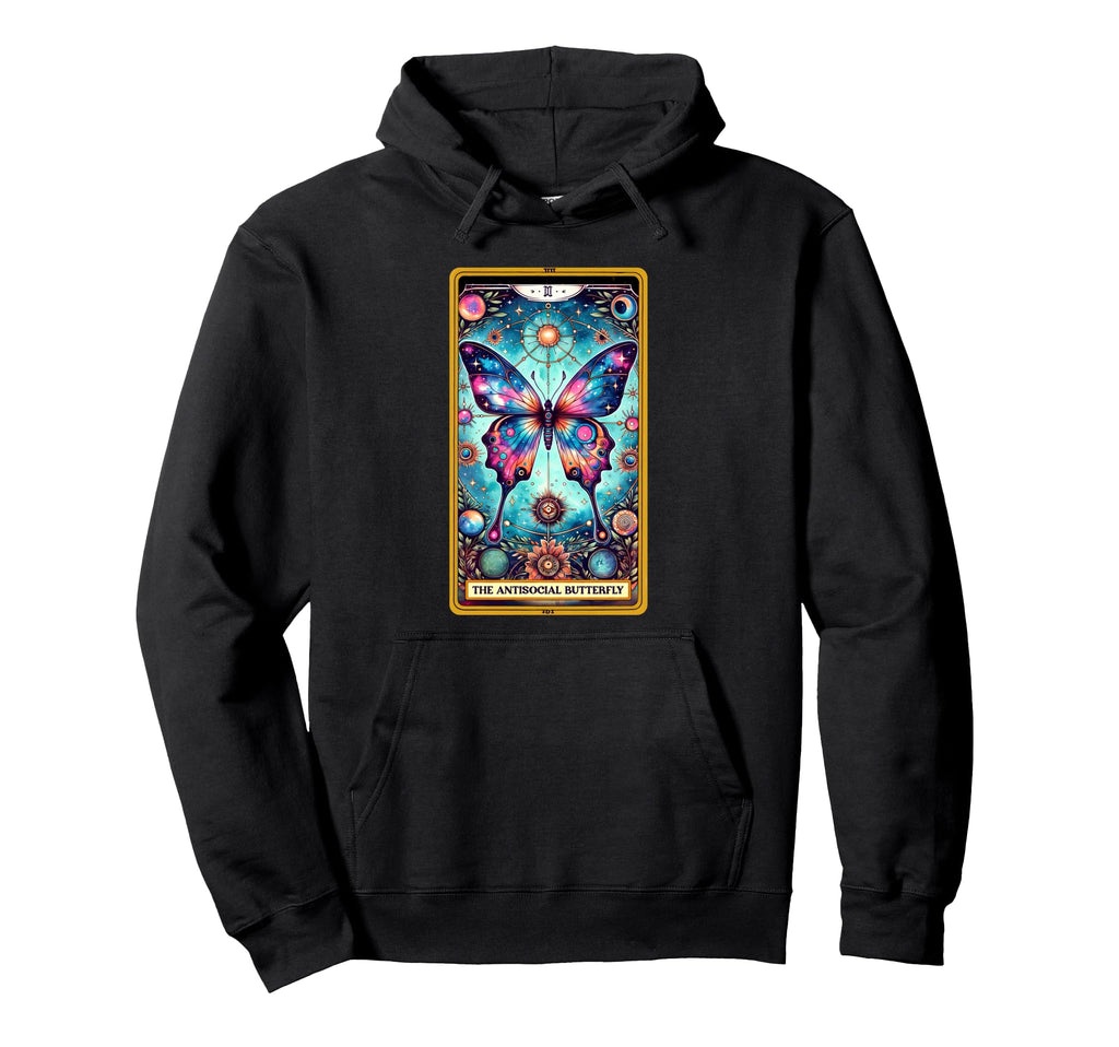 Sarcastic Tarot Antisocial Butterfly Hoodie - Fun Novelty Design Unisex - T-Shirt, Sweatshirt, Hoodie
