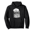 Sleeping Cat Books Bibliophile Funny Hoodie - Aesthetic Graphic for Adults - T-Shirt, Sweatshirt, Hoodie