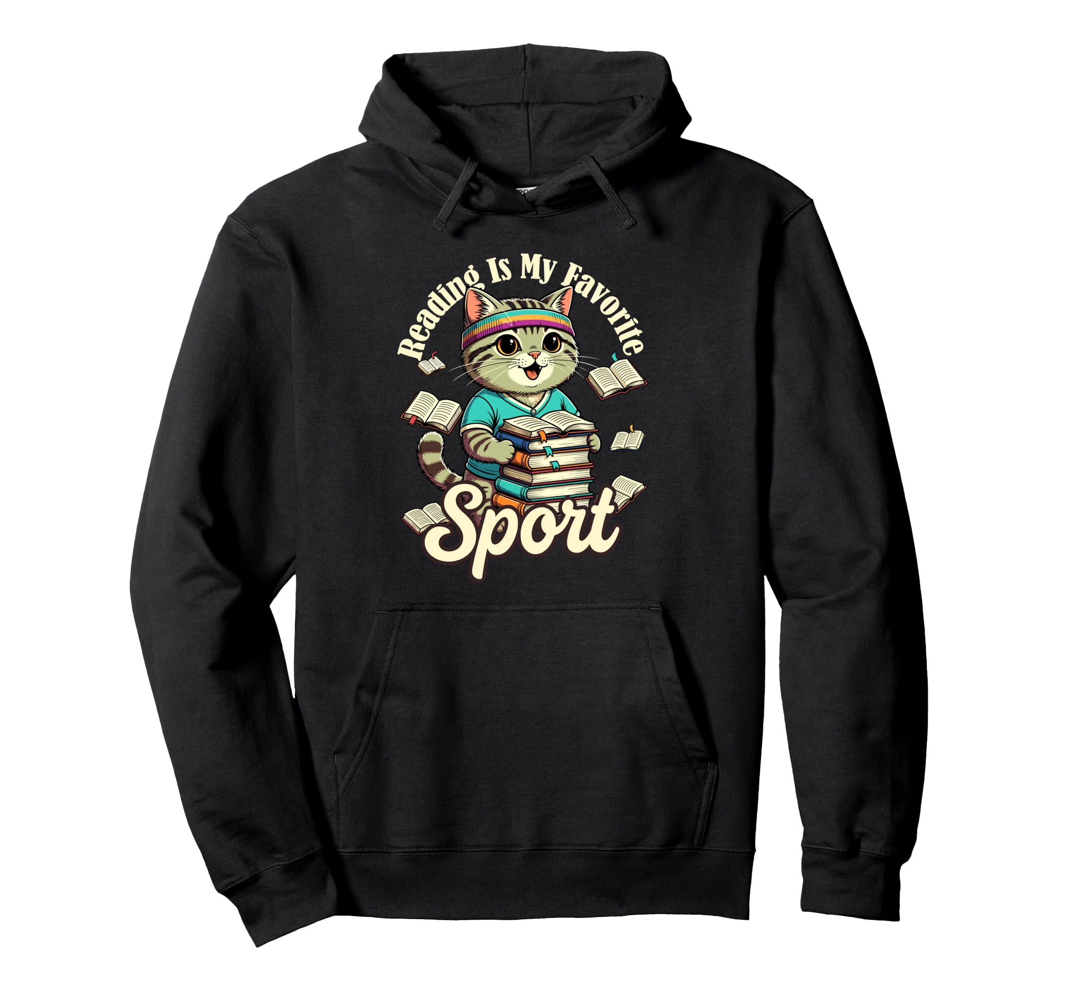 Reading Is My Favorite Sport Badge Hoodie - Fun Novelty Design Unisex - T-Shirt, Sweatshirt, Hoodie
