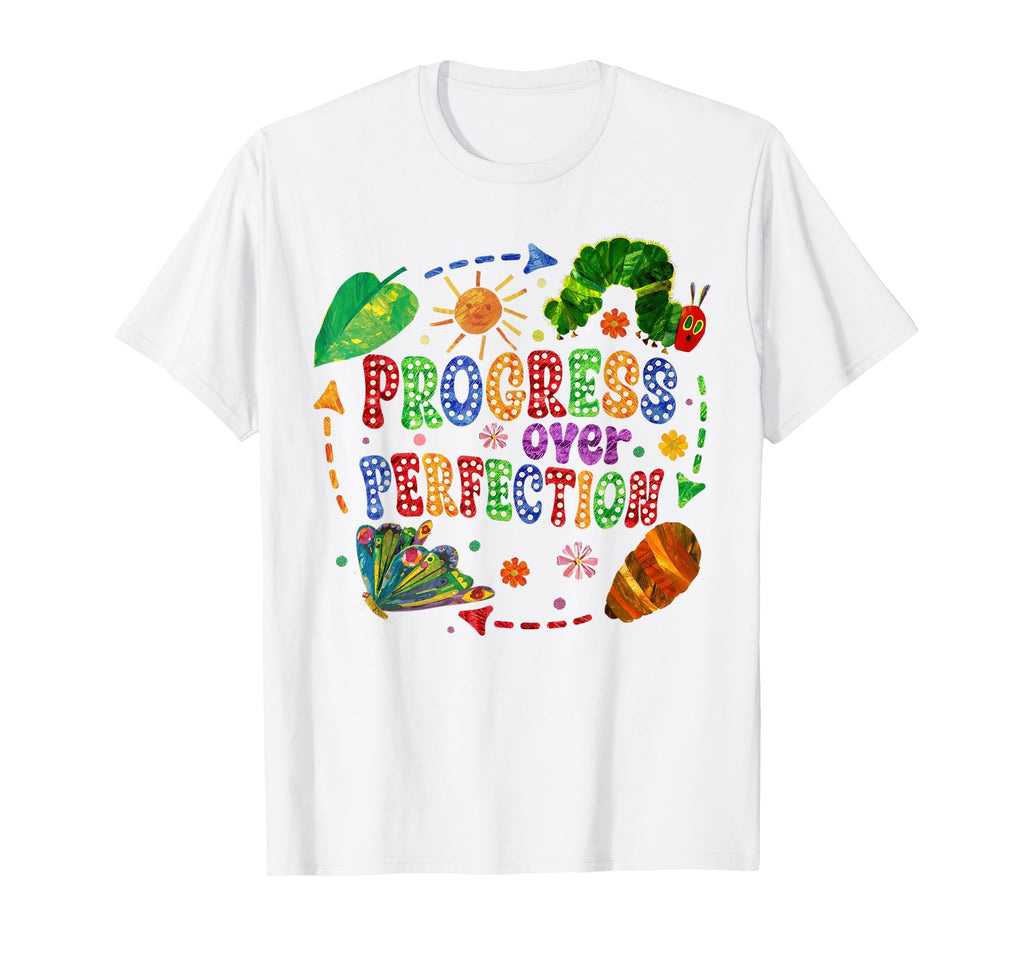 Progress Over Perfection Caterpillar T-Shirt - Aesthetic Graphic Men Women - T-Shirt, Sweatshirt, Hoodie