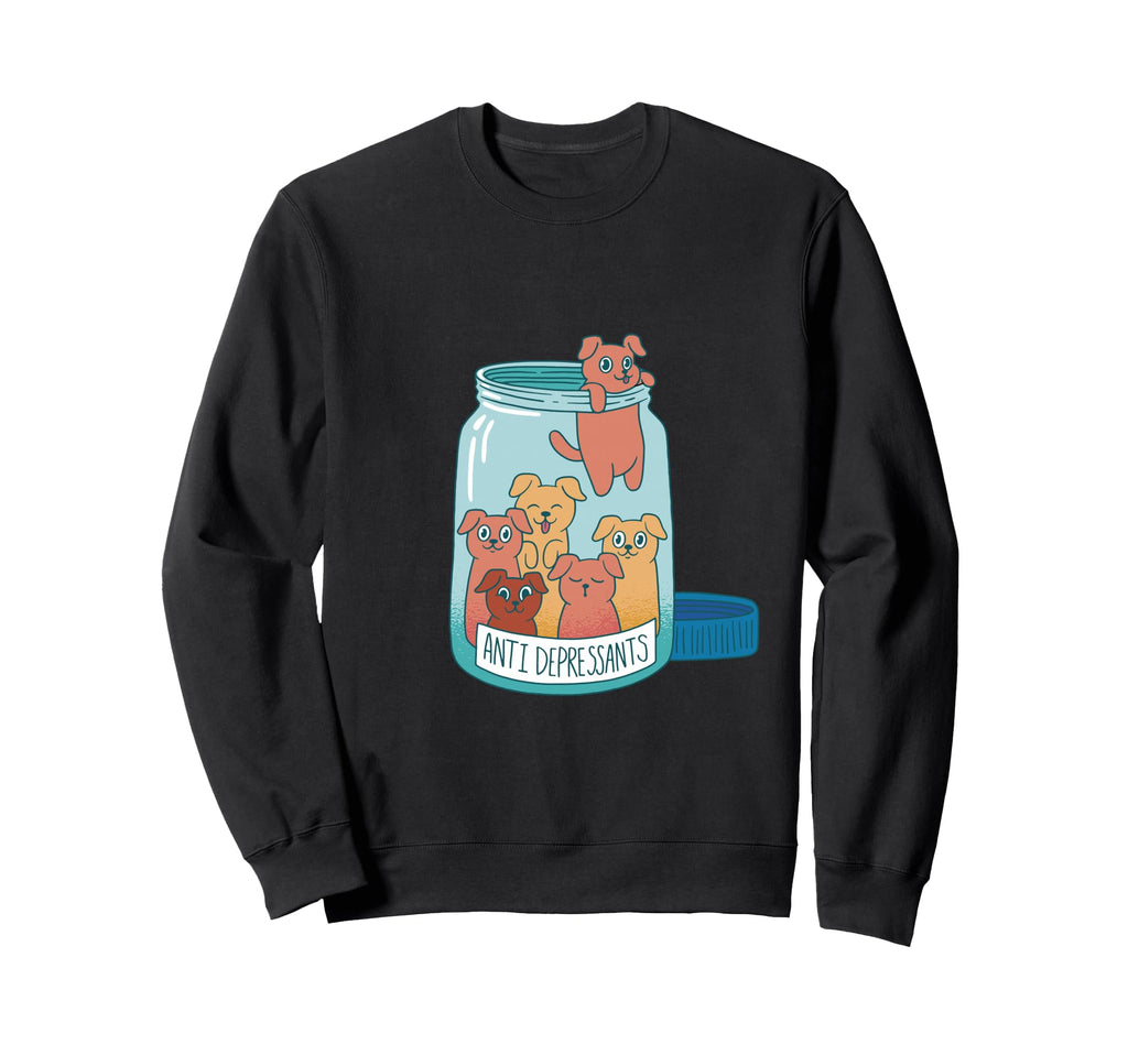 Anti Depressants Dog Jar Funny Sweatshirt - Minimalist Print Men Women - T-Shirt, Sweatshirt, Hoodie