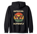 Antisocial Butterfly Gift Hoodie - Casual Everyday Wear Men Women - T-Shirt, Sweatshirt, Hoodie