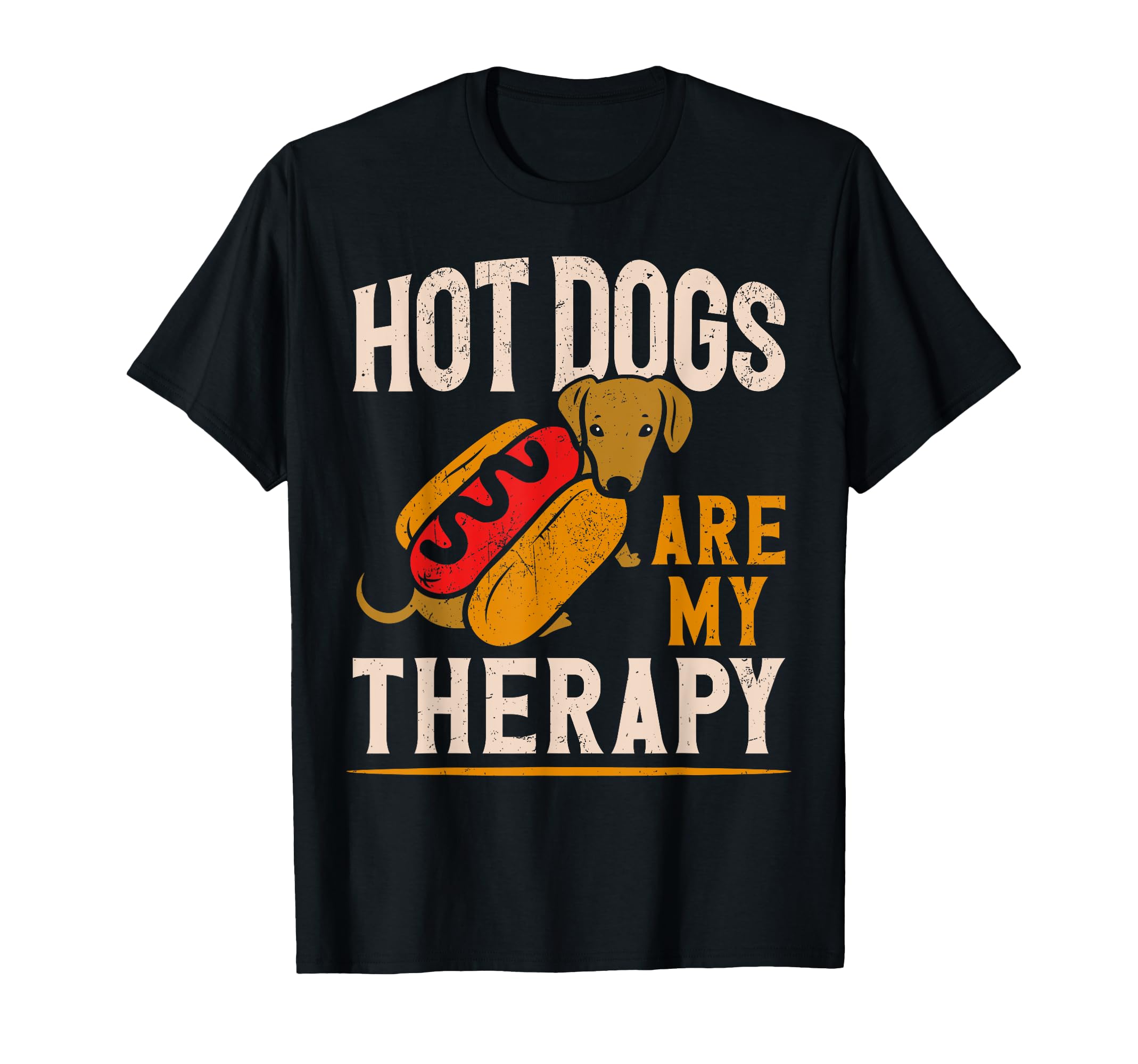 Hot Dog Hot Dogs Are My Therapy T-Shirt - Trendy Graphic Unisex - T-Shirt, Sweatshirt, Hoodie