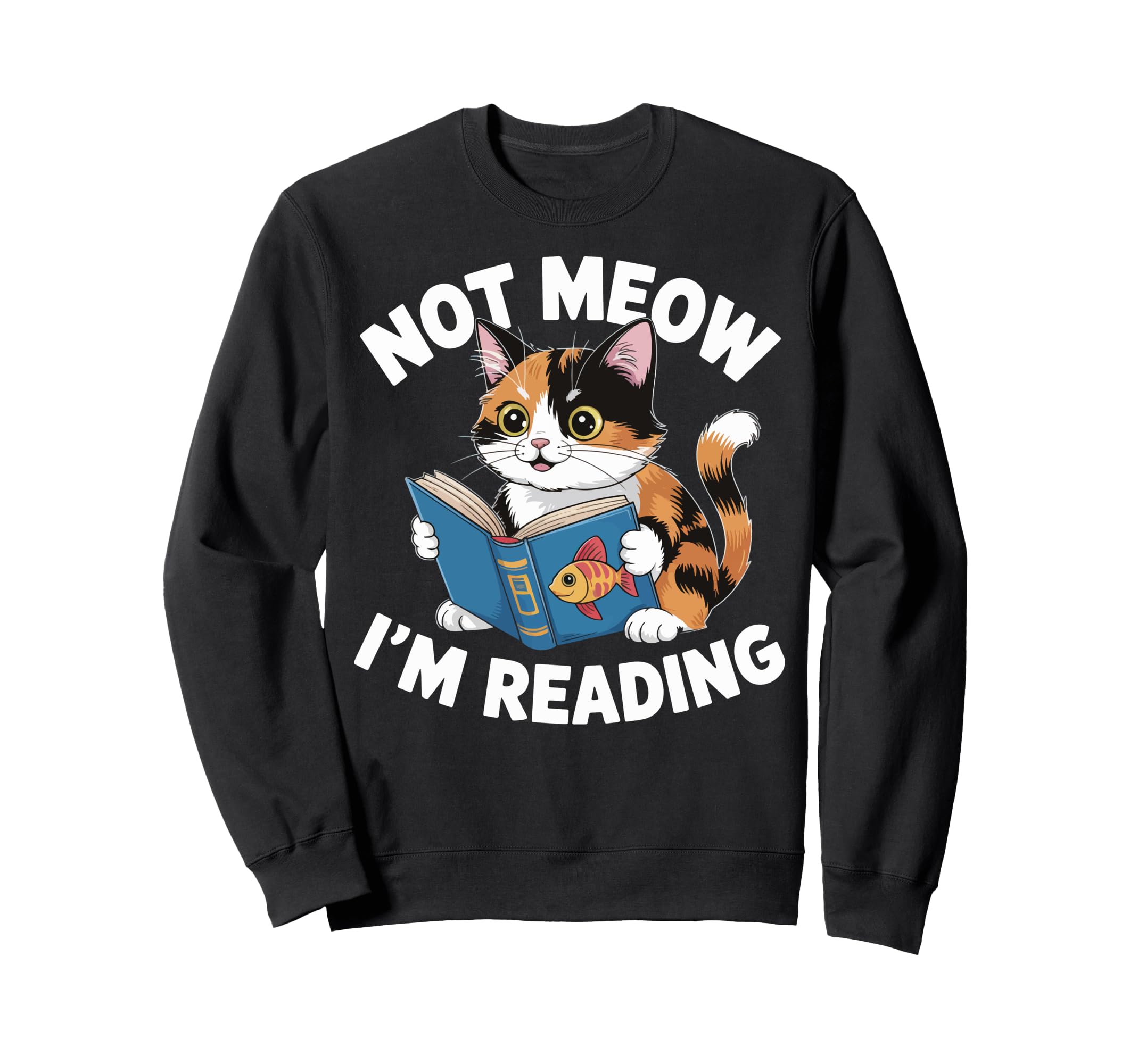 Cat Bookworm Bibliophile Reader Book Sweatshirt - Custom Art Print Unisex - T-Shirt, Sweatshirt, Hoodie