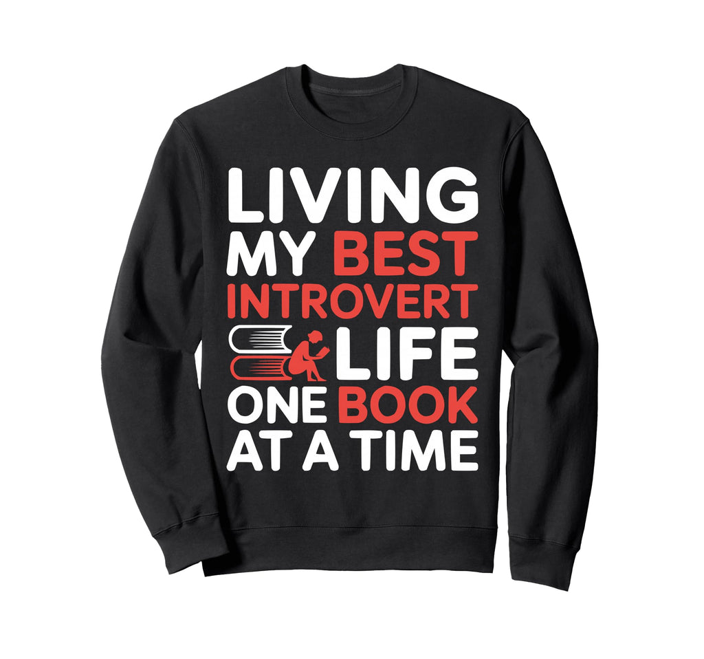 Introvert Book Lover Shy Sweatshirt - Aesthetic Graphic for Adults - T-Shirt, Sweatshirt, Hoodie