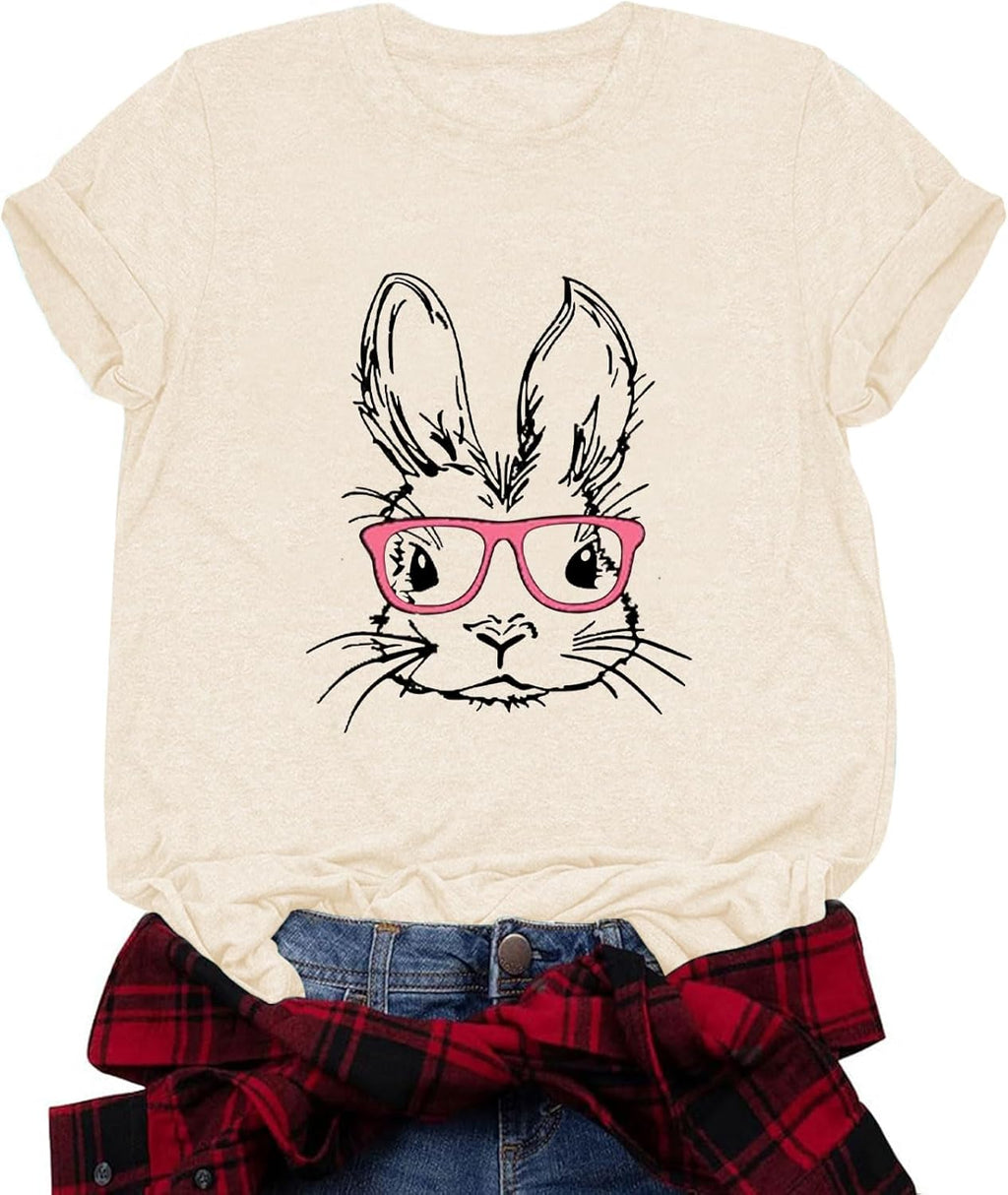 2026 Happy Easter Shirts for Women Funny Bunny Carrots Graphic Shirt Easter Tee Tops Unisex T-shirt, Sweatshirt, Hoodie, Long Sleeve Tee - T-Shirt, Sweatshirt, Hoodie