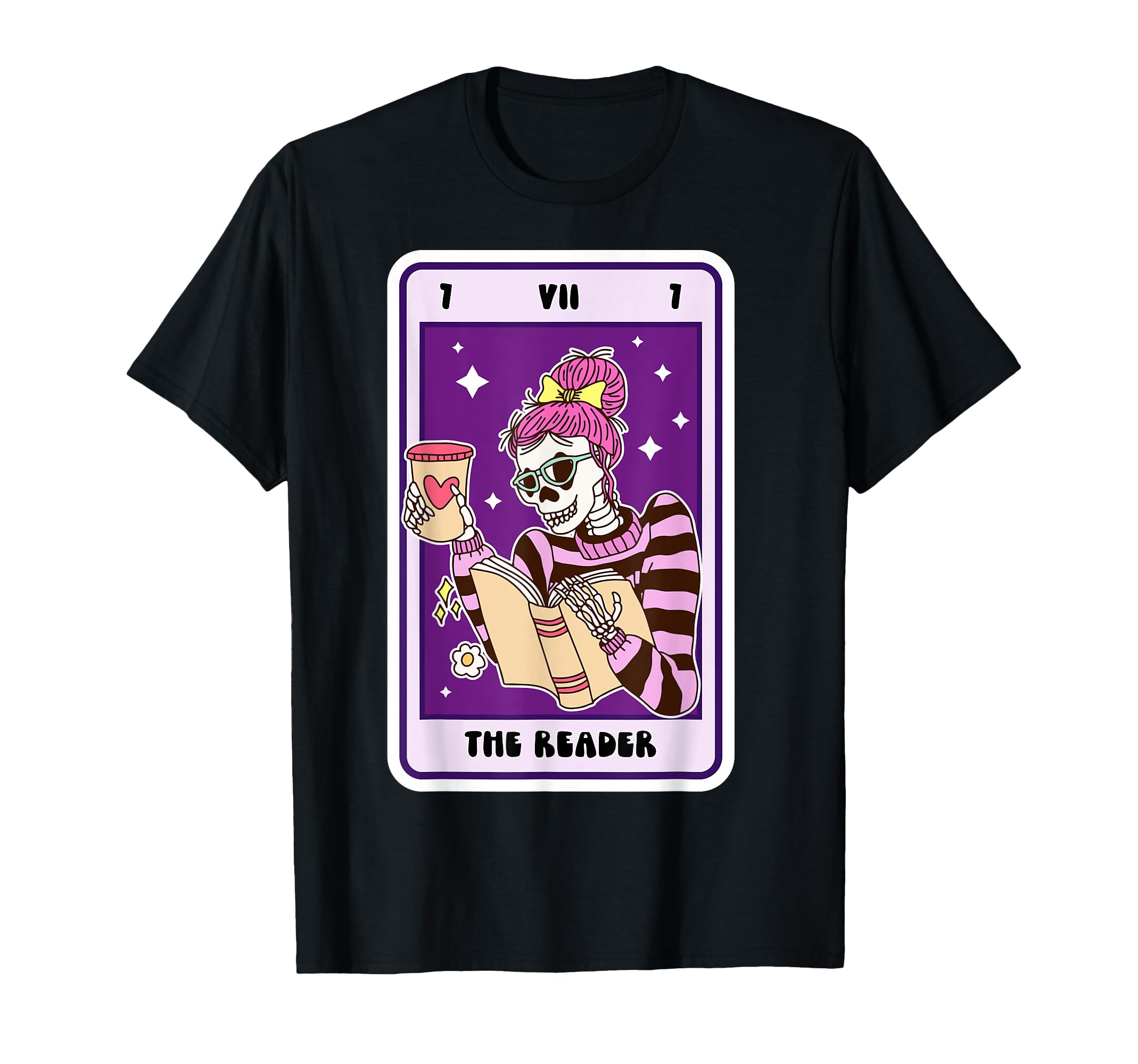 Tarot Card Reader Skeleton Book T-Shirt - Fun Novelty Design for Adults - T-Shirt, Sweatshirt, Hoodie